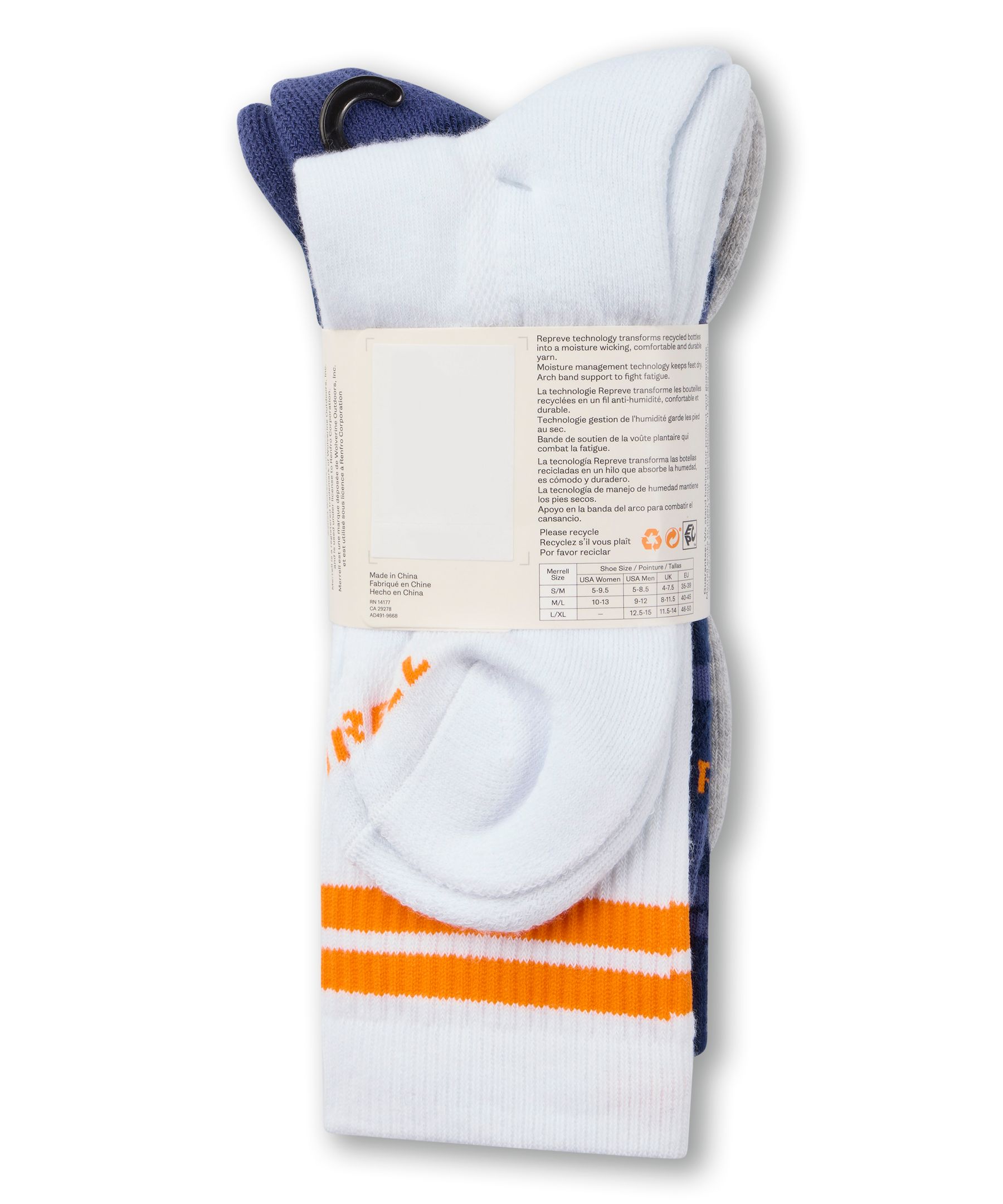 Chaussettes de tous les jours avec Repreve pour hommes, Merrell, paquet de 3 paires