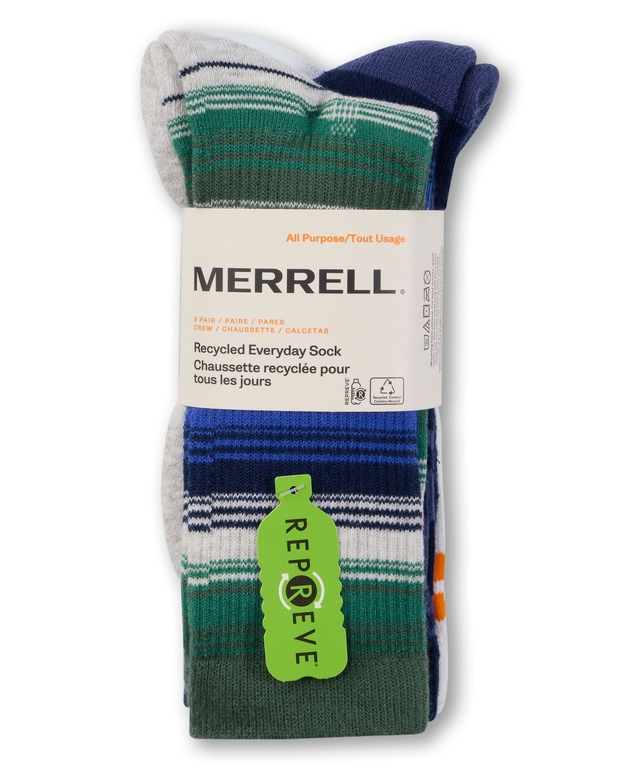 Chaussettes de tous les jours avec Repreve pour hommes, Merrell, paquet de 3 paires Front_Flat