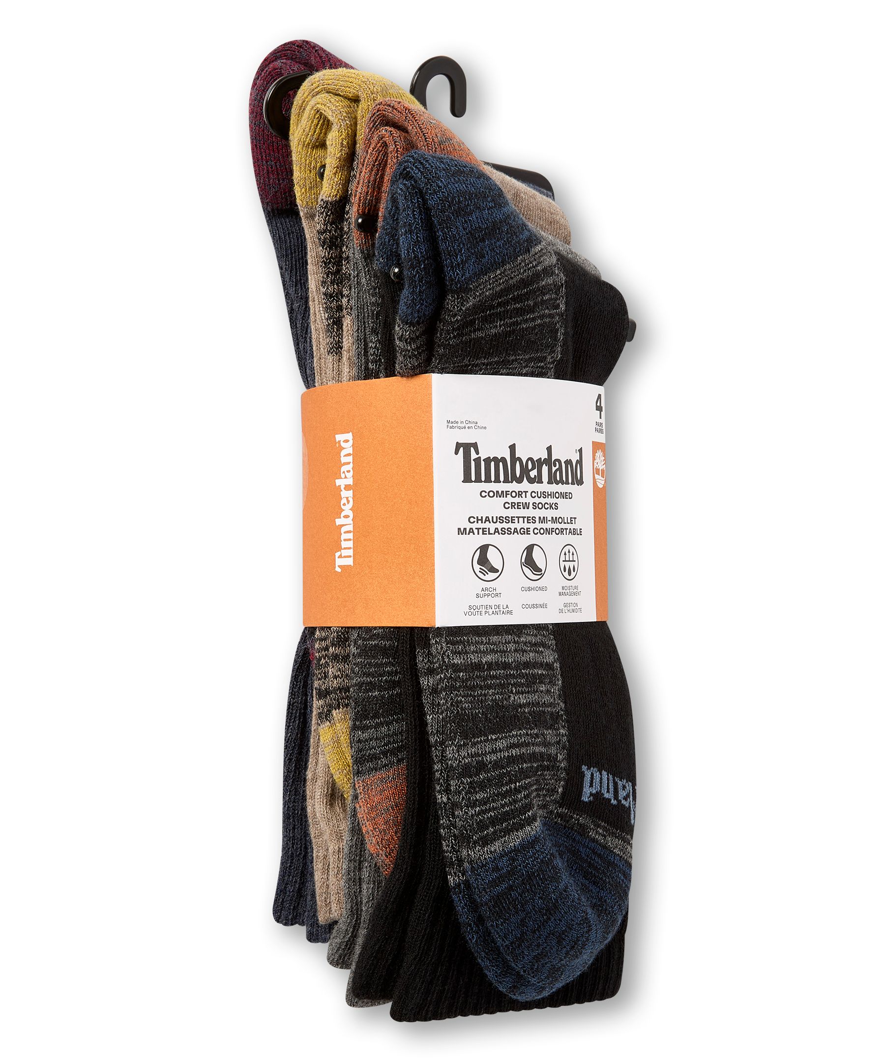 Chaussettes performance confortables pour hommes, Timberland, paquet de 4 paires