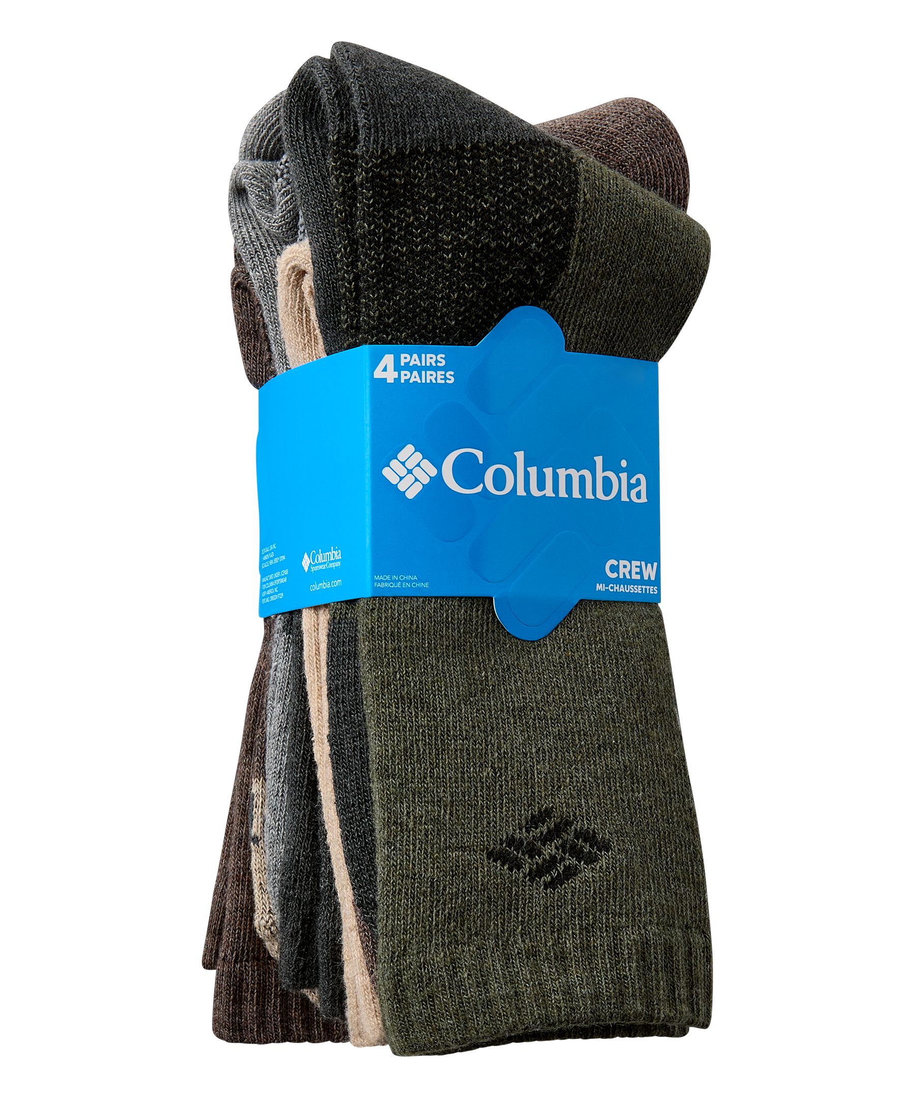 Chaussettes pour bottes en mélange de laine pour hommes, Columbia, paquet de 4&nbsp;paires
