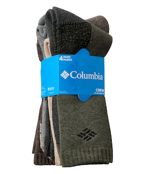 Chaussettes pour bottes en mélange de laine pour hommes, Columbia, paquet de 4 paires