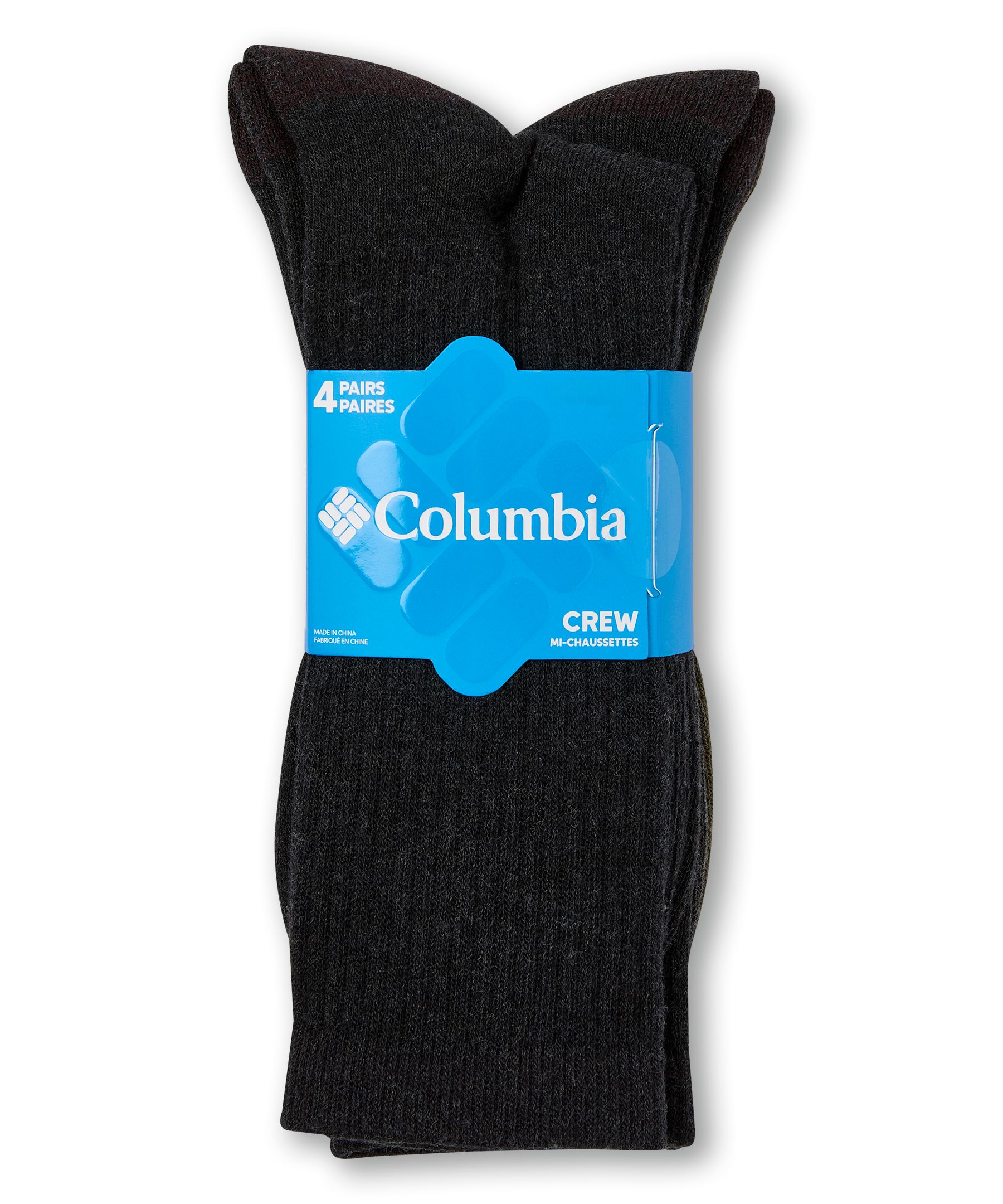 Mi-chaussettes côtelées pour hommes, Columbia, paquet de 4&nbsp;paires