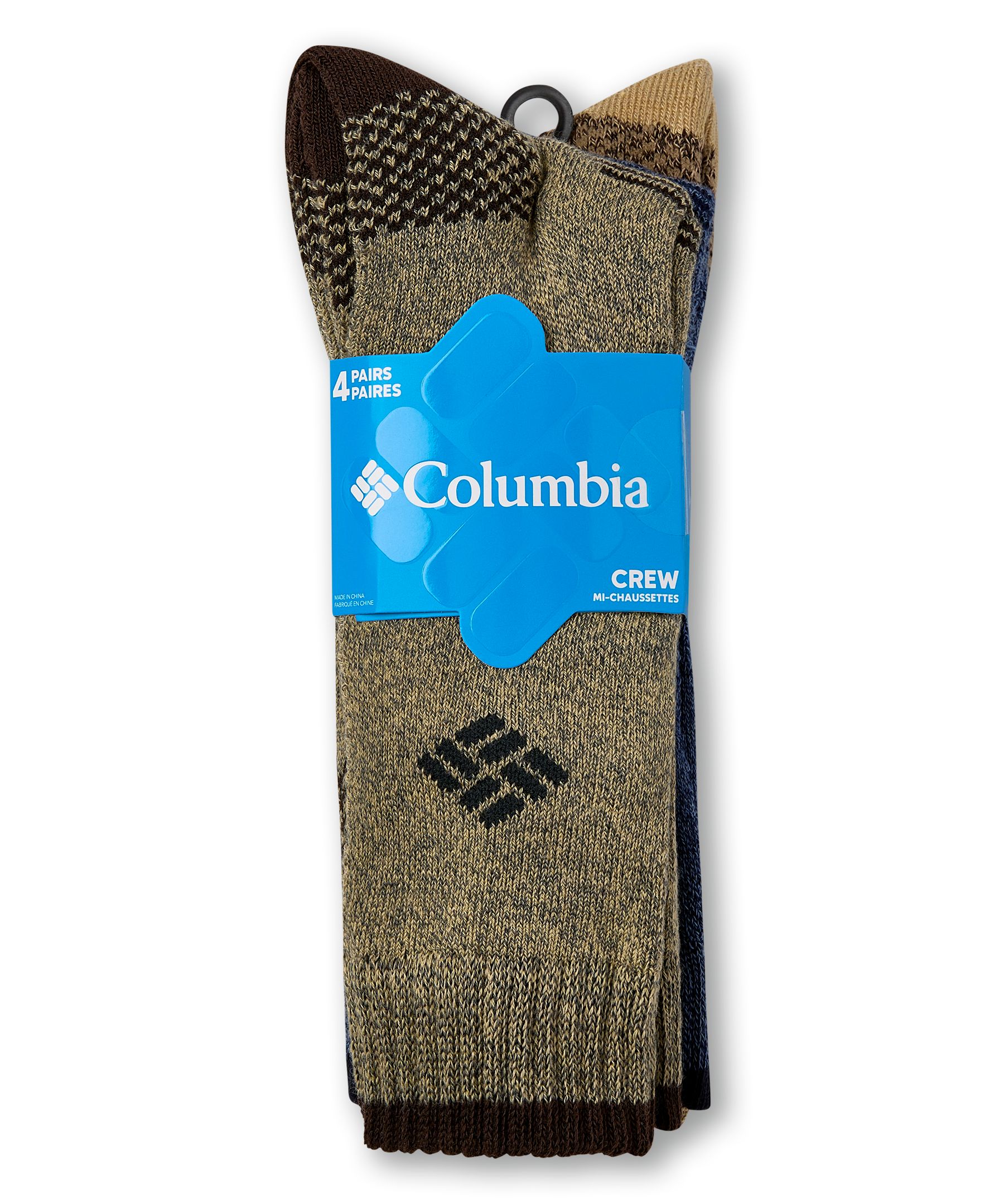Chaussettes entièrement rembourrées avec contrôle de l'humidité pour hommes, Columbia, paquet de 4&nbsp;paires