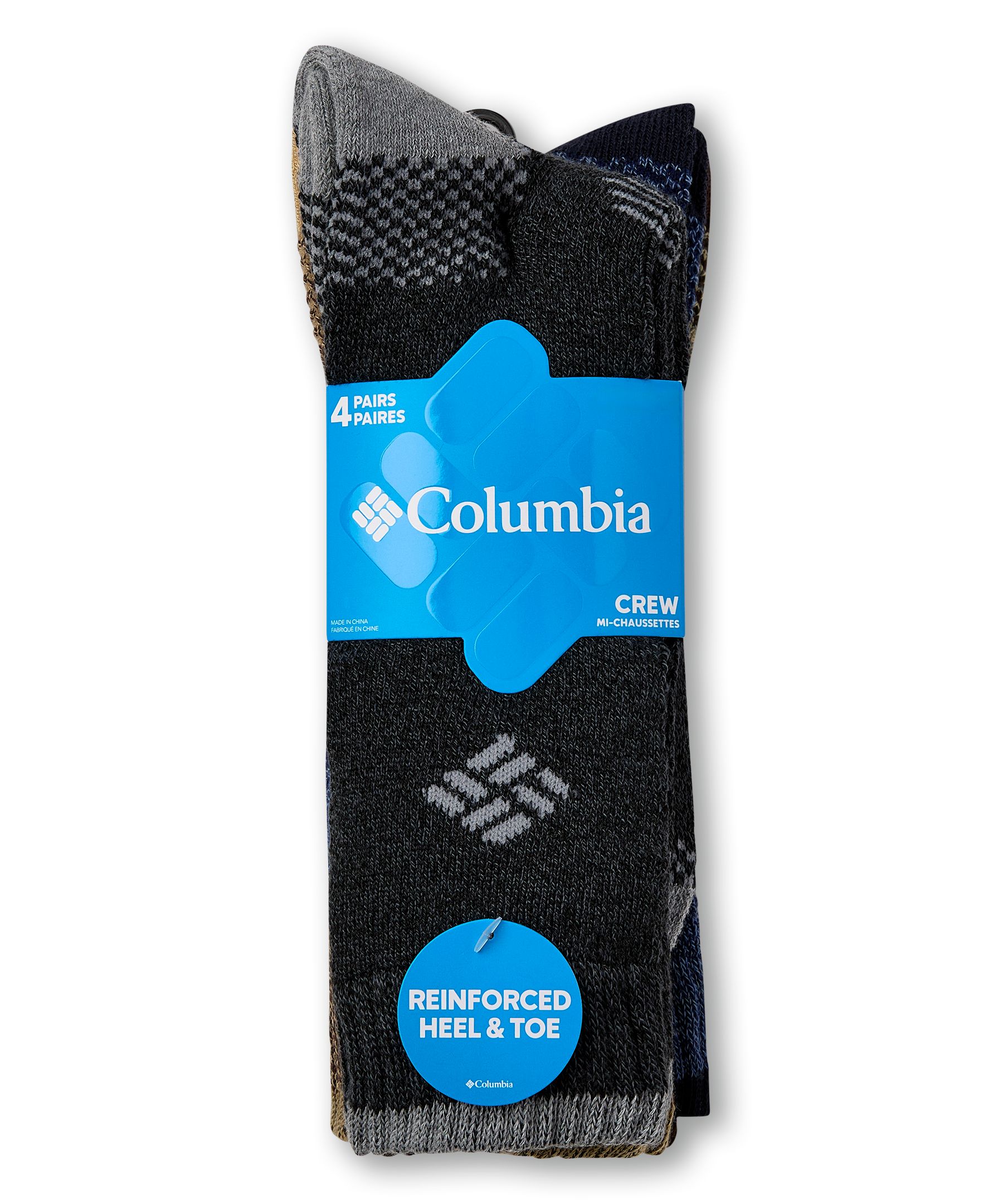 Chaussettes entièrement rembourrées avec contrôle de l'humidité pour hommes, Columbia, paquet de 4&nbsp;paires