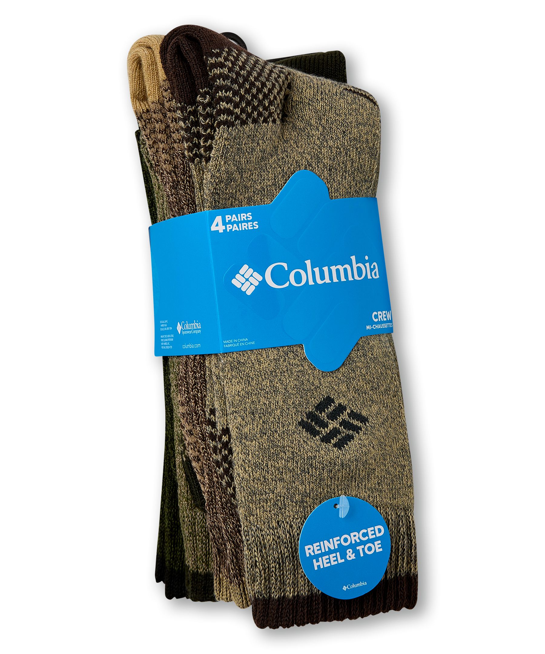 Columbia Men's 4pk Moisture Control Full Cushion Socks