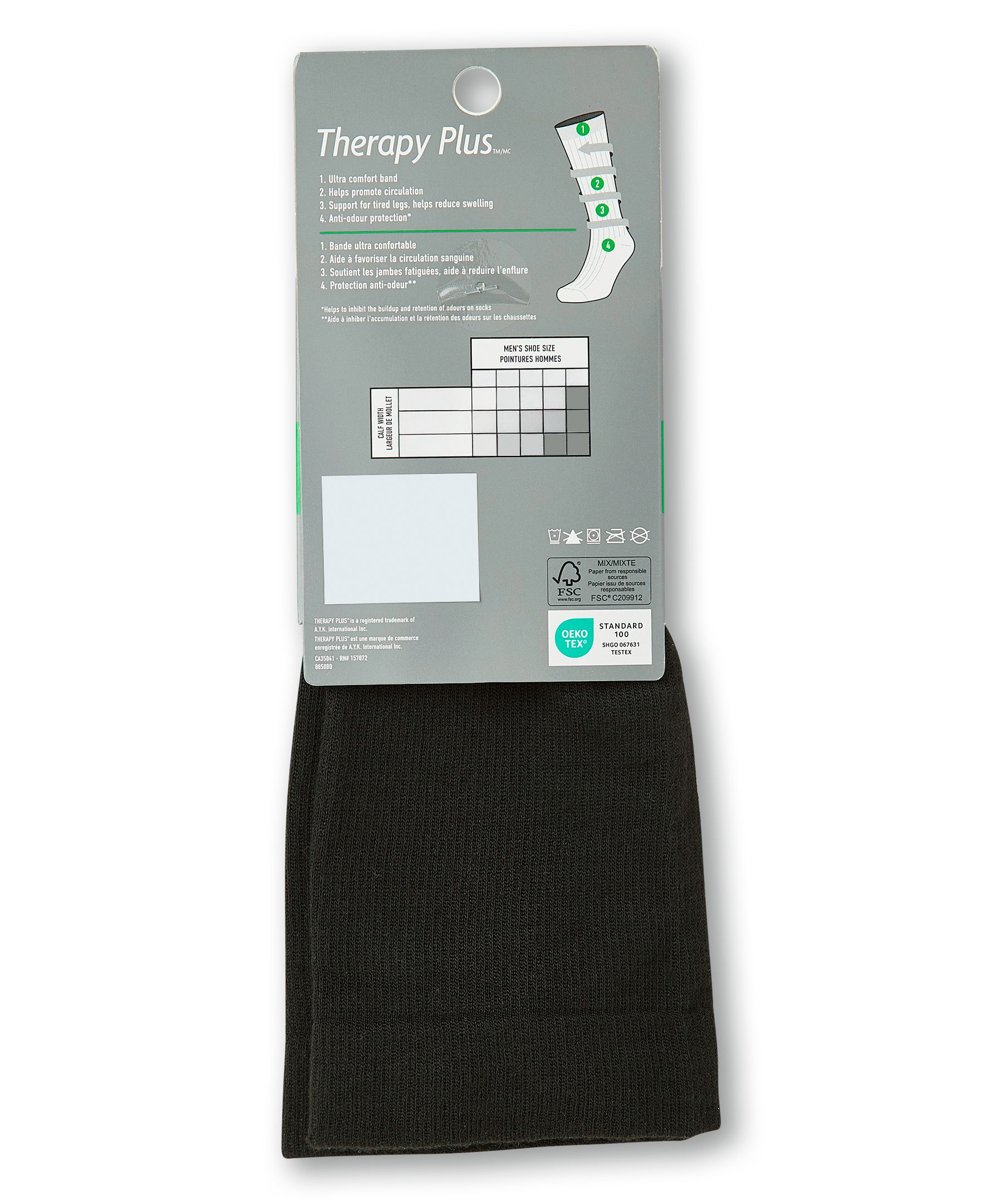 Bas de contention Therapy Plus pour hommes, taille plus, 15-20 mmHg, Vendor Labels