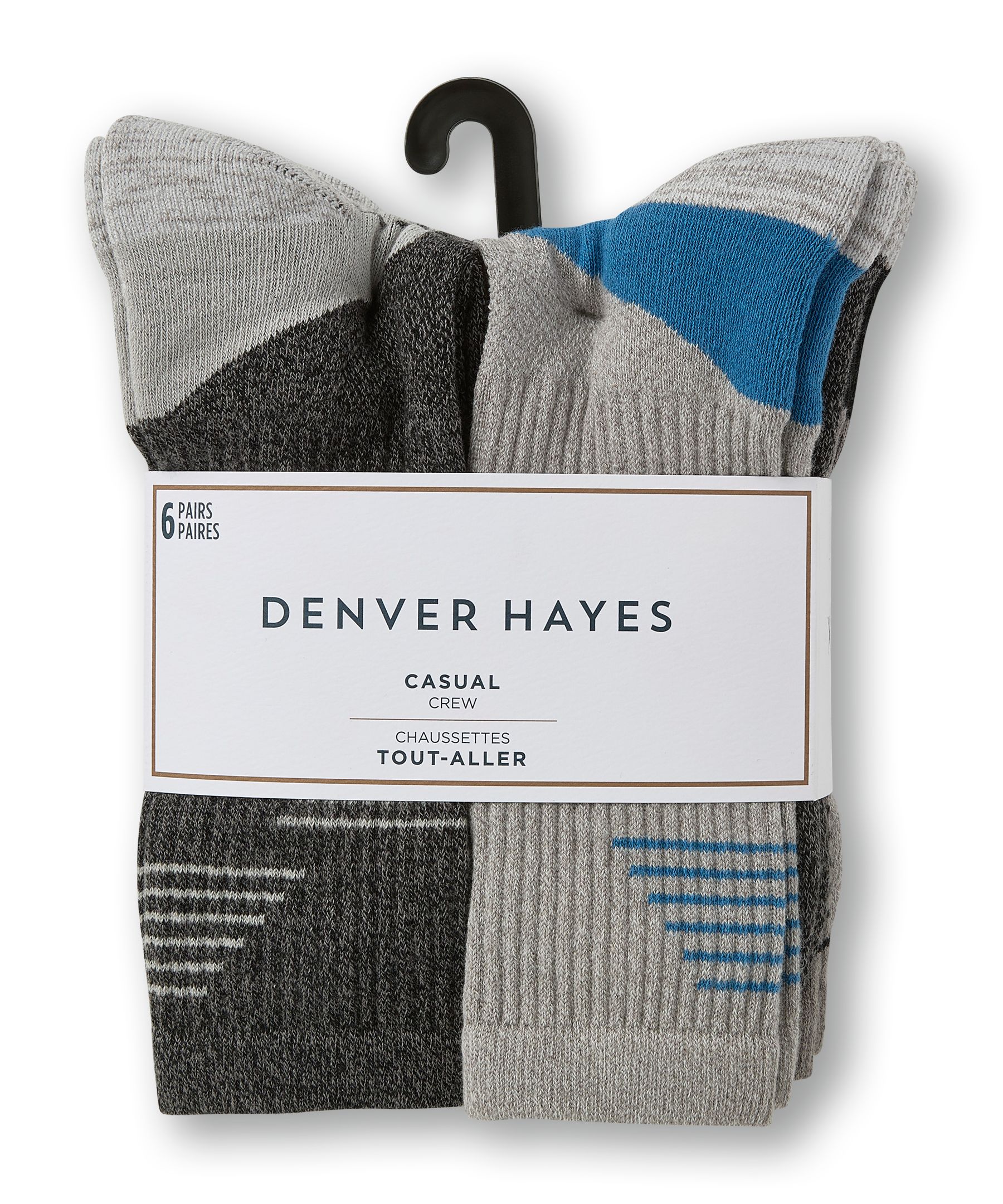 Denver Hayes 6-Pack Casual Crew Socks