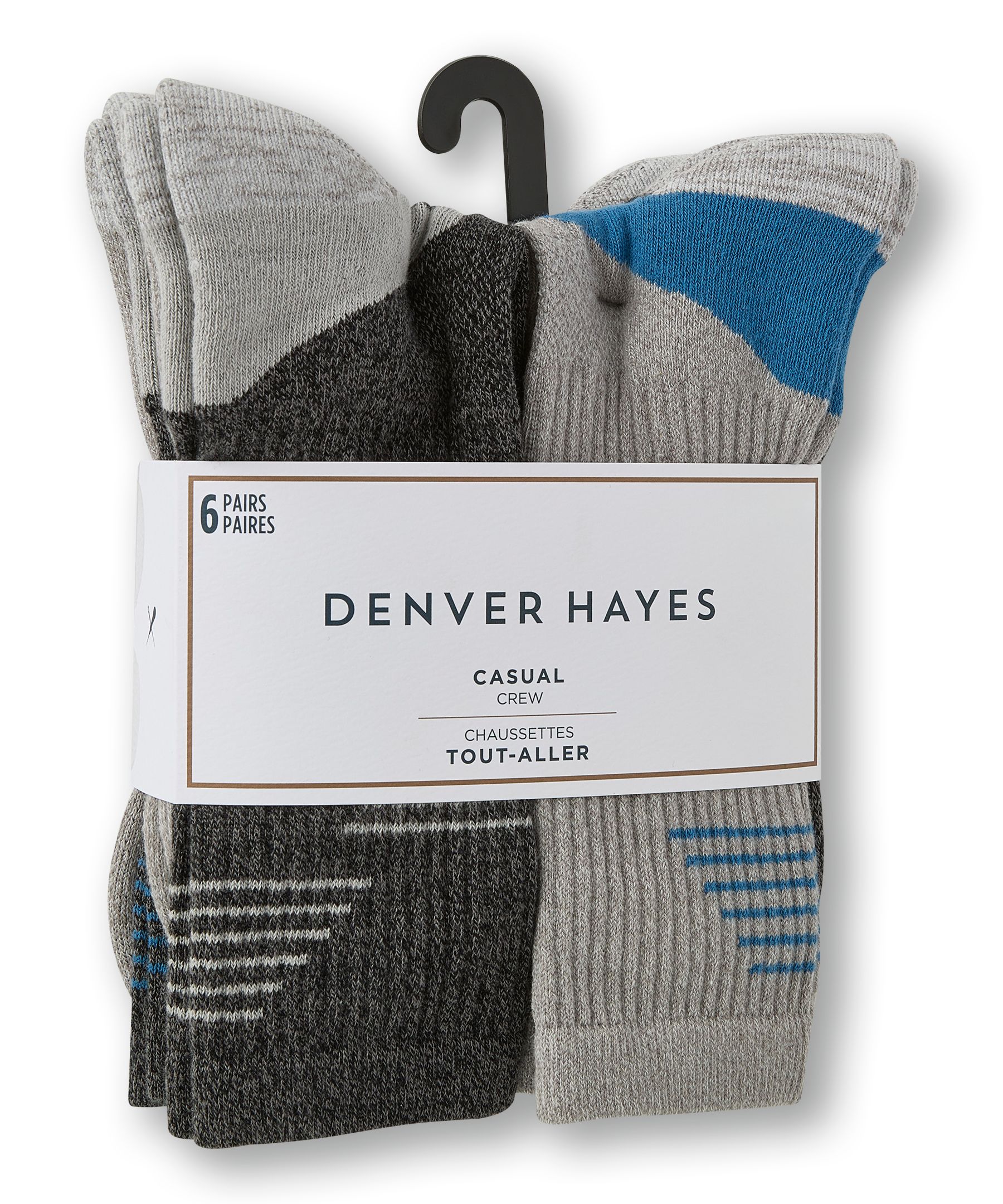 Denver Hayes 6-Pack Casual Crew Socks