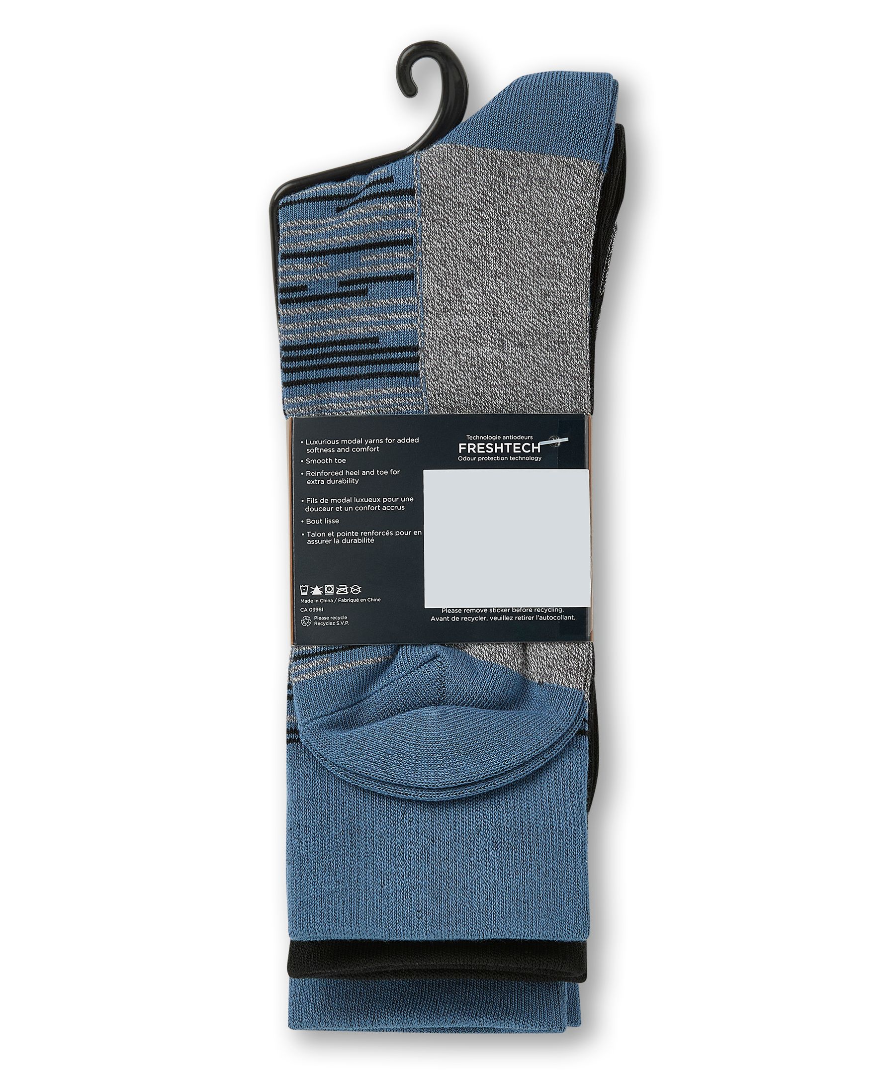 Mi-chaussettes décontractées Denver Hayes, paquet de 3&nbsp;paires, 1 acheté, 1 offert