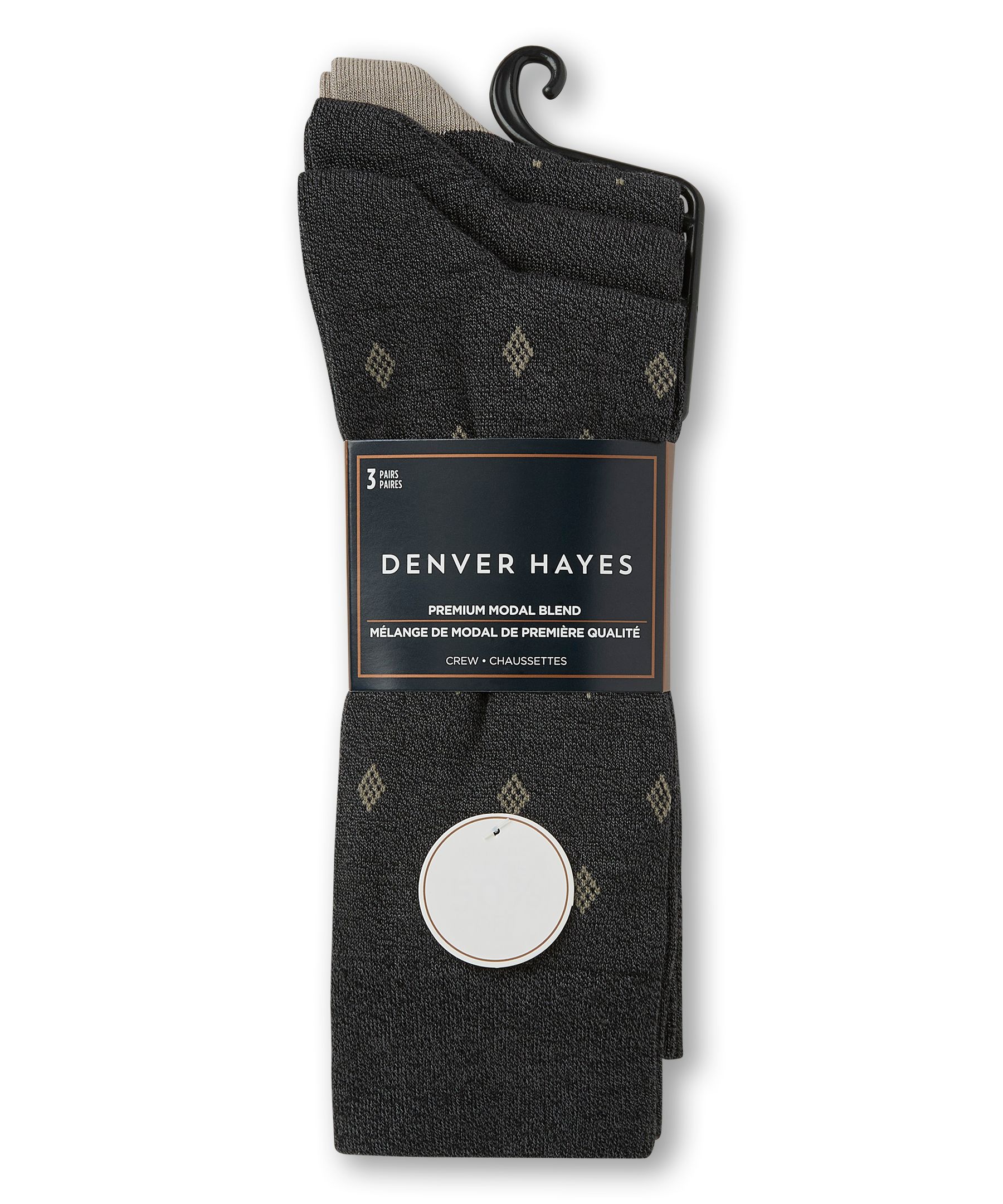 Mi-chaussettes décontractées Denver Hayes, paquet de 3&nbsp;paires, 1 acheté, 1 offert