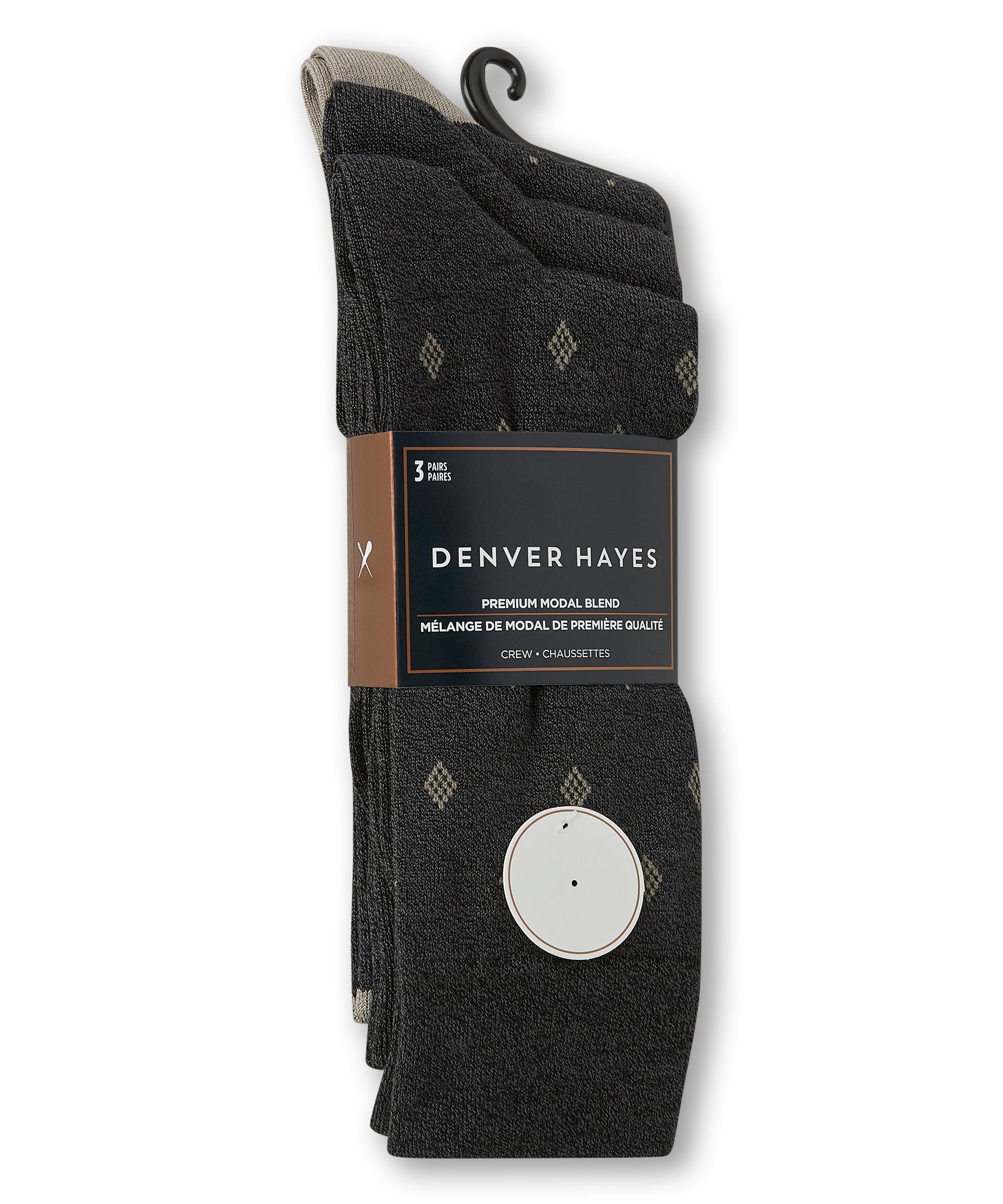 Mi-chaussettes décontractées Denver Hayes, paquet de 3&nbsp;paires, 1 acheté, 1 offert