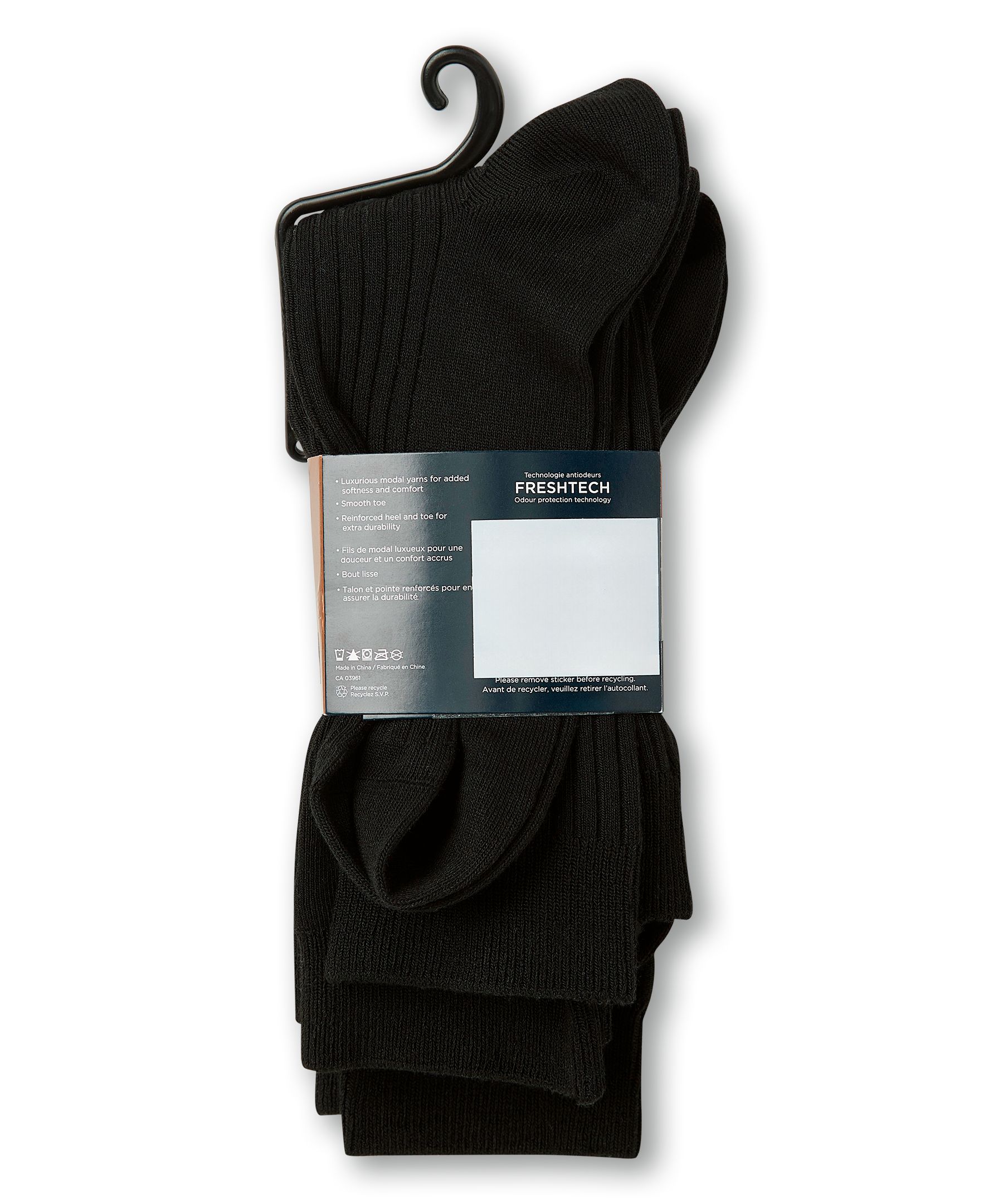 Mi-chaussettes décontractées de couleur unie pour hommes, Denver Hayes, paquet de 3&nbsp;paires