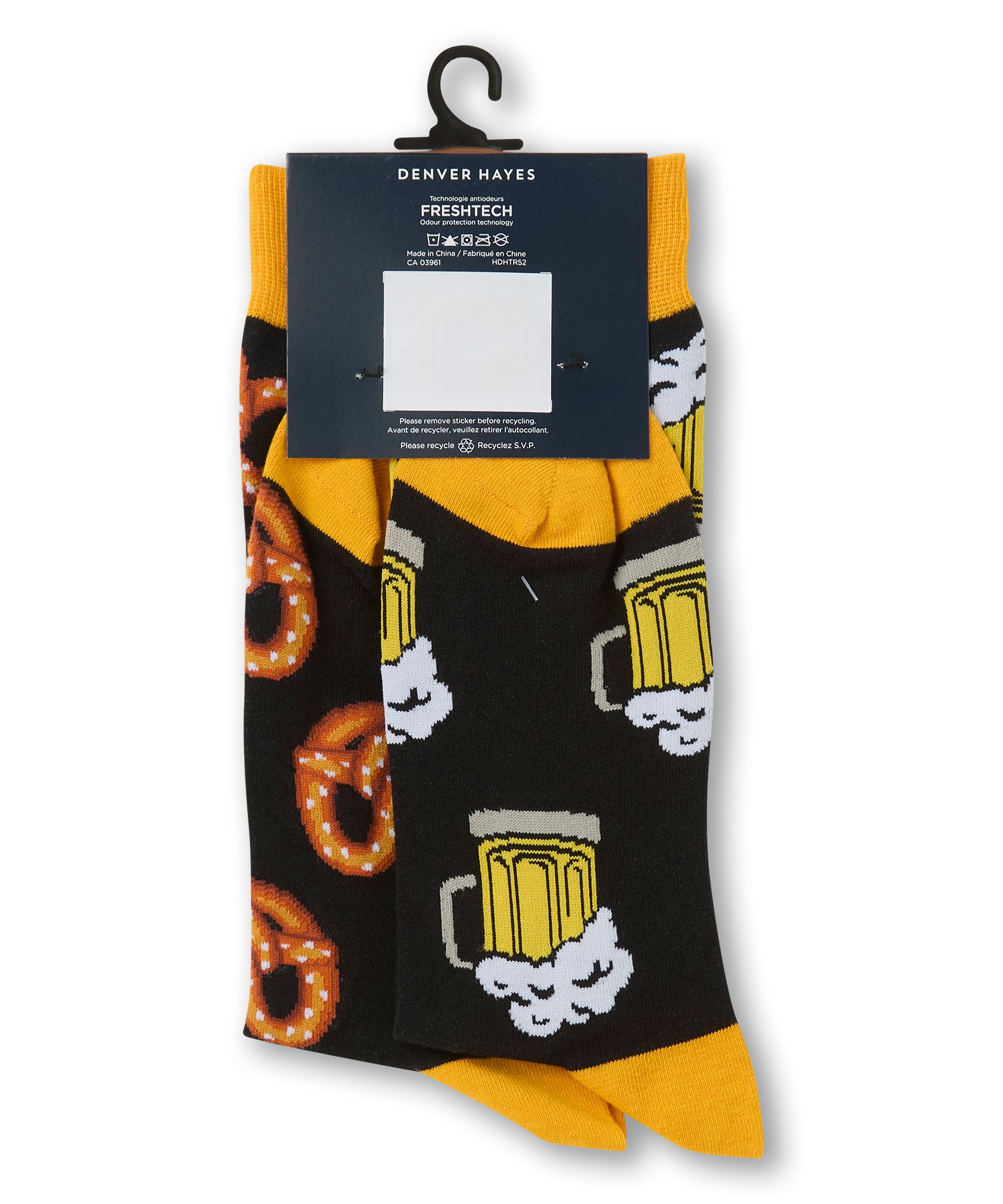 Denver Hayes Men's Novelty Miss Match Pattern Casual Socks