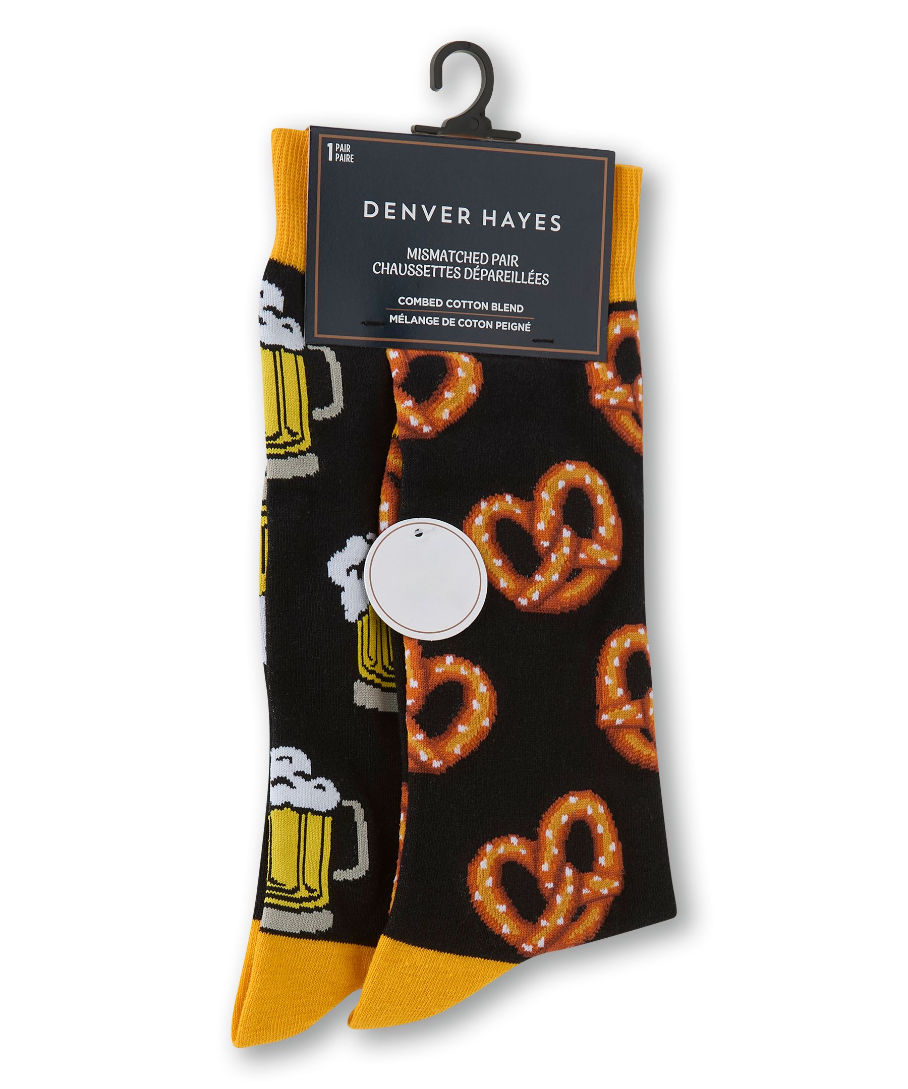 Denver Hayes Men's Novelty Miss Match Pattern Casual Socks