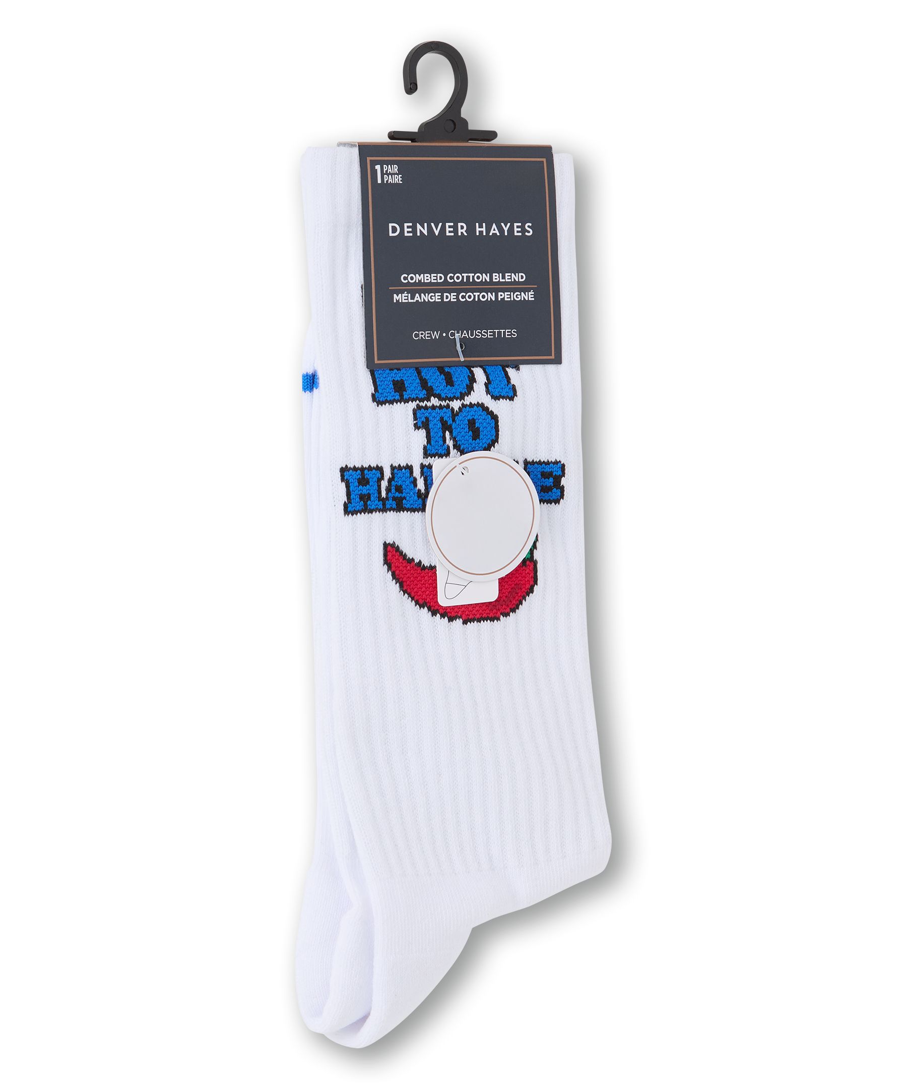 Denver Hayes Men's Novelty White Casual Socks