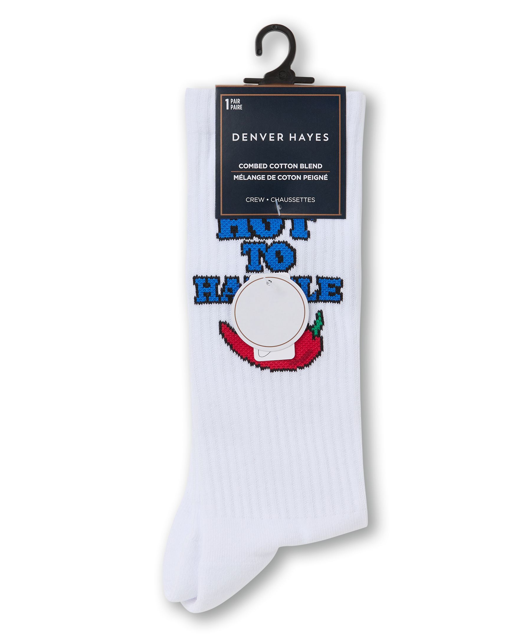 Denver Hayes Men's Novelty White Casual Socks
