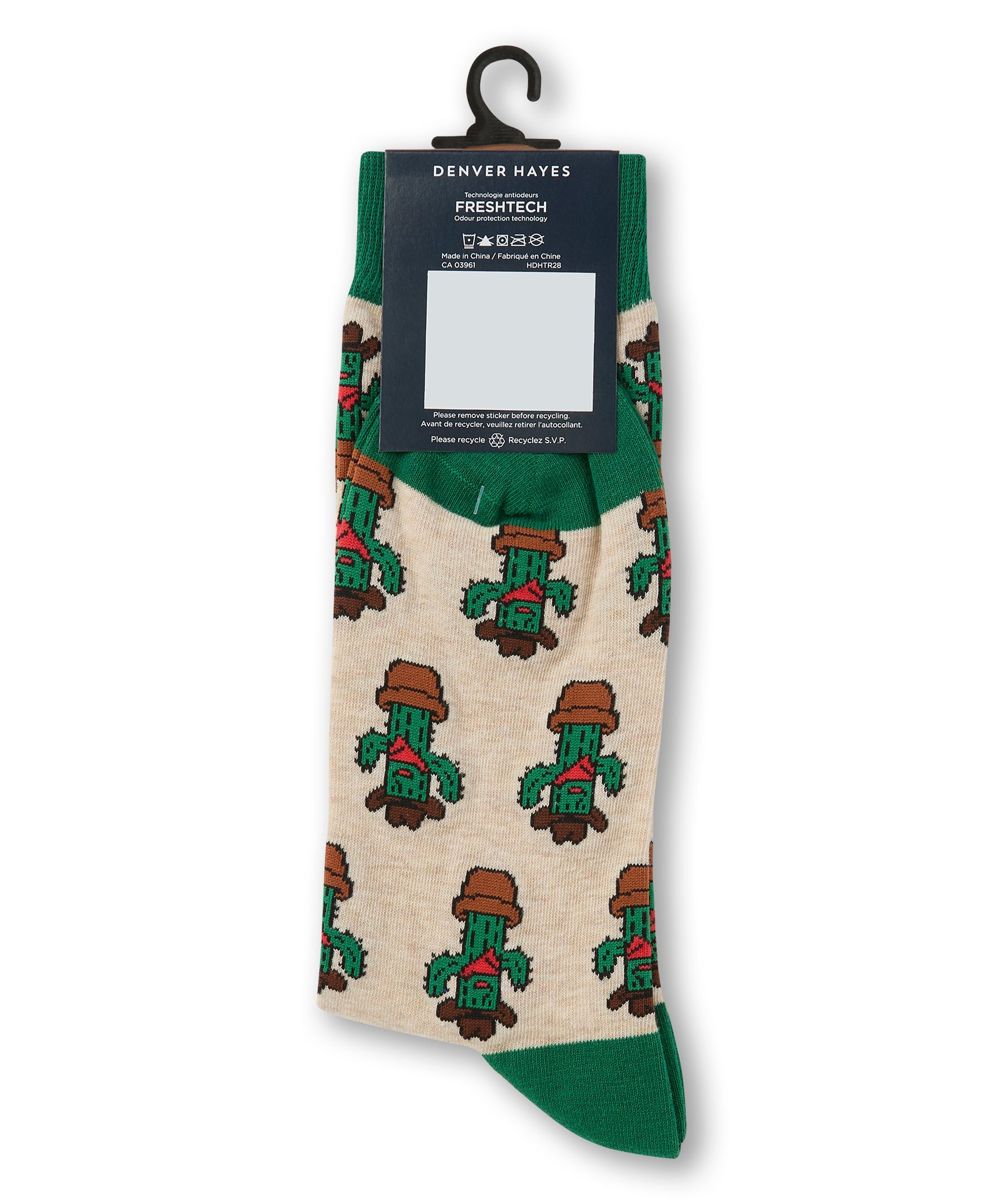 Chaussettes décontractées à motif fantaisie miniature pour hommes, Denver Hayes