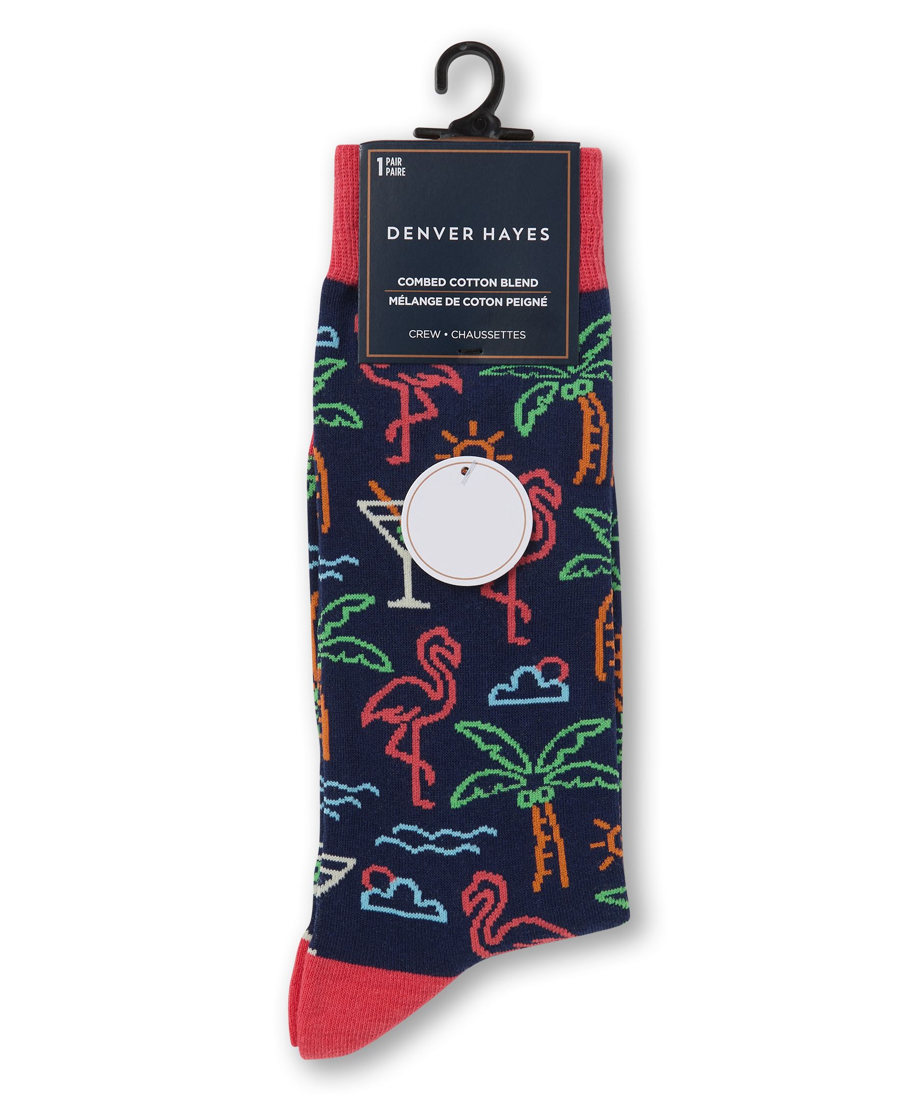 Denver Hayes Men's Novelty Tropical Pattern Casual Socks