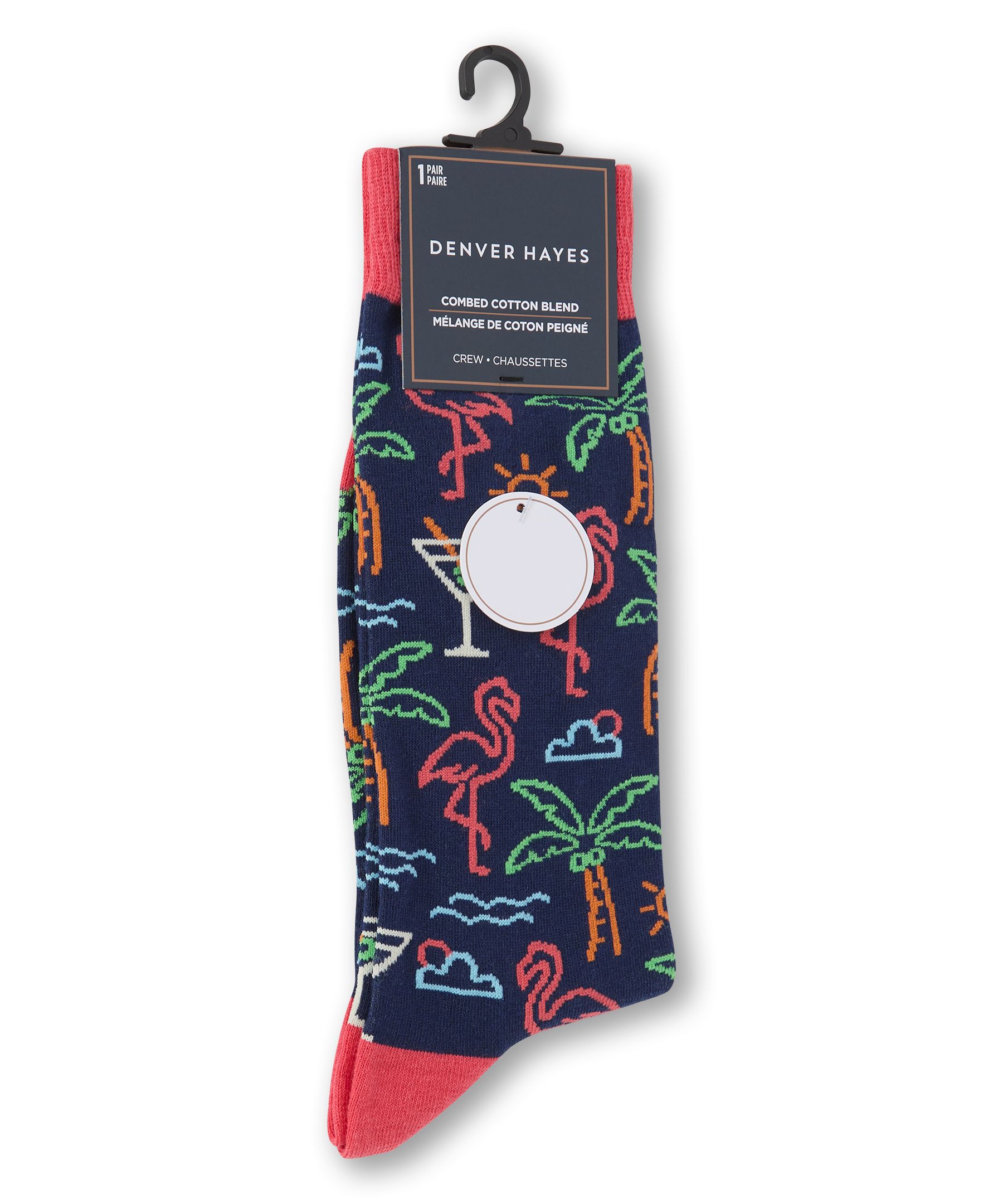 Denver Hayes Men's Novelty Tropical Pattern Casual Socks
