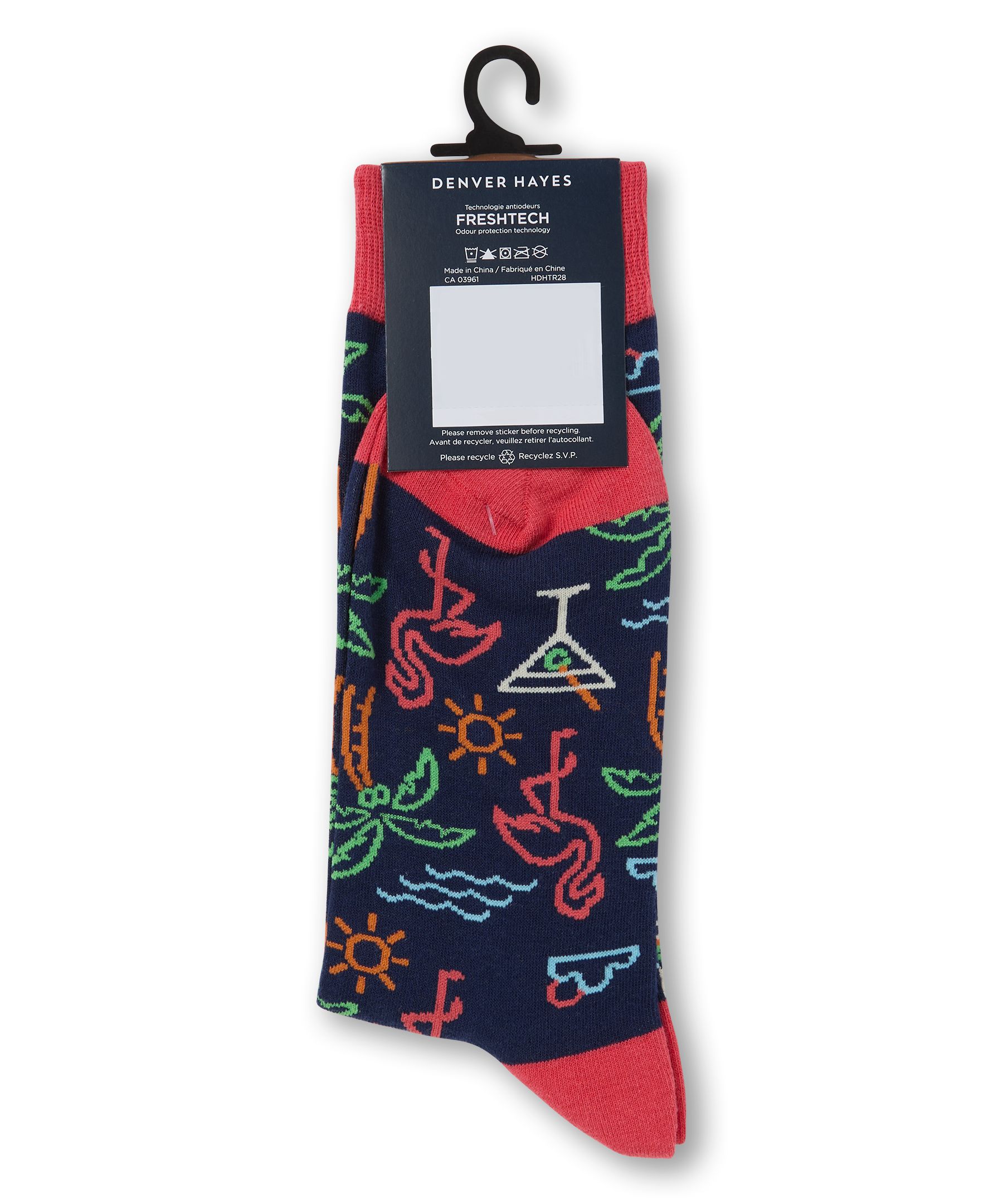 Denver Hayes Men's Novelty Tropical Pattern Casual Socks