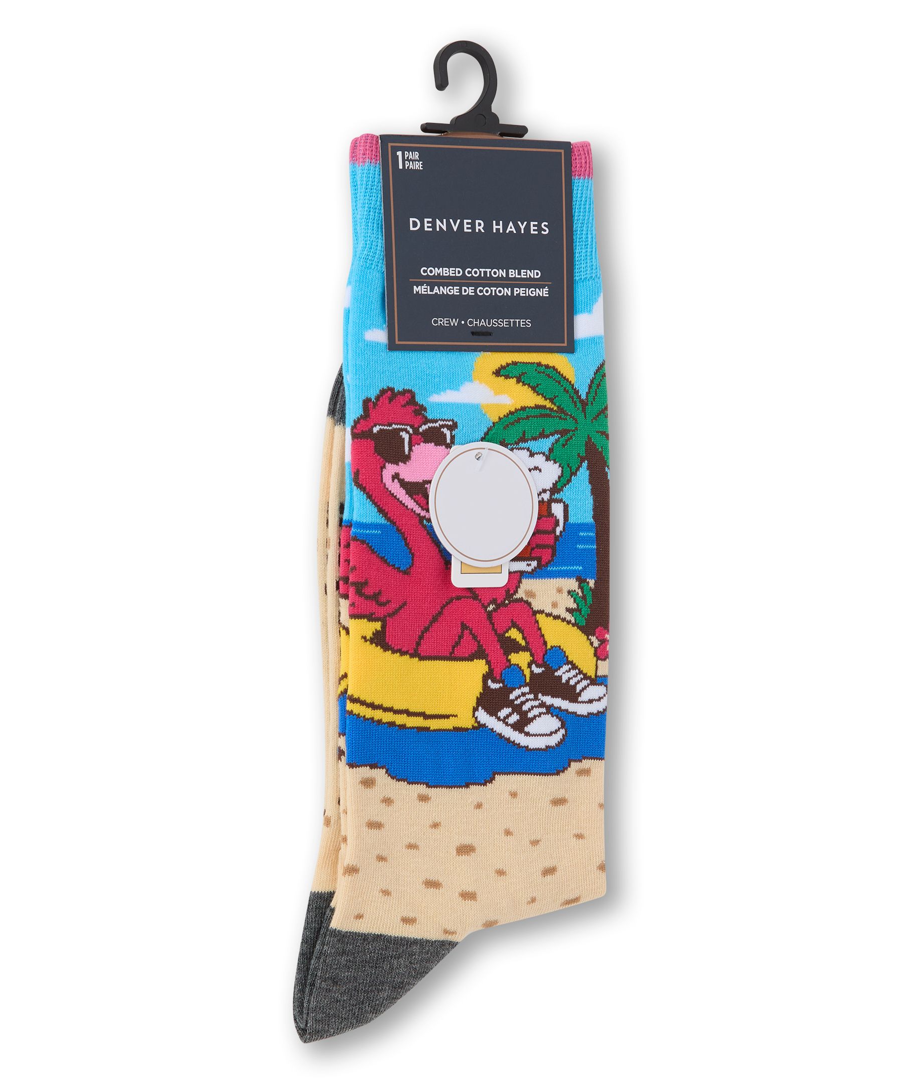 Denver Hayes Men's Novelty Tropical Pattern Casual Socks