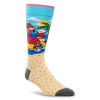 Denver Hayes Men's Novelty Tropical Pattern Casual Socks Front_Angled_Right