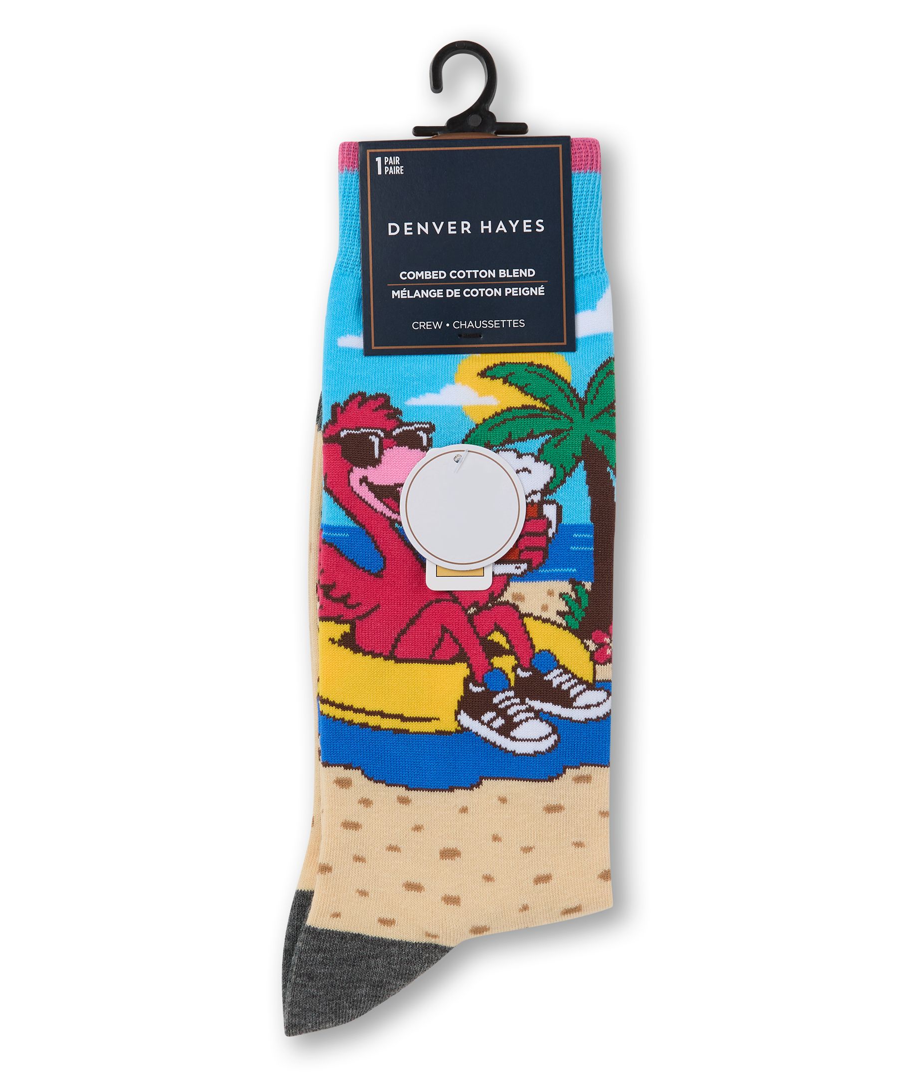 Denver Hayes Men's Novelty Tropical Pattern Casual Socks