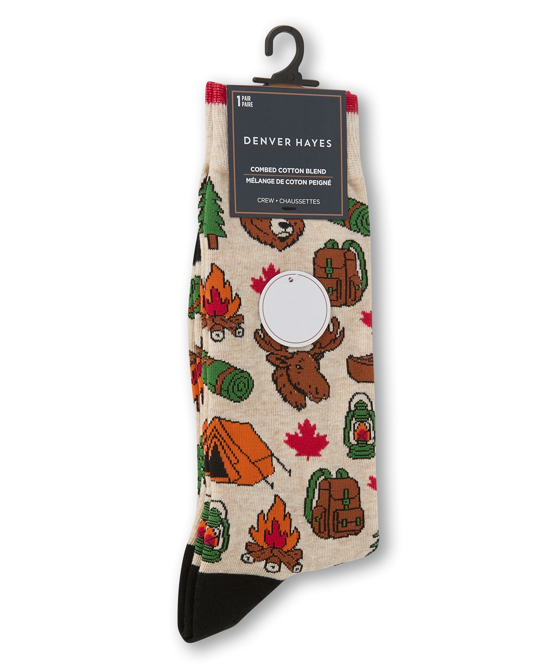 Chaussettes décontractées à motif fantaisie Canadiana pour hommes, Denver Hayes