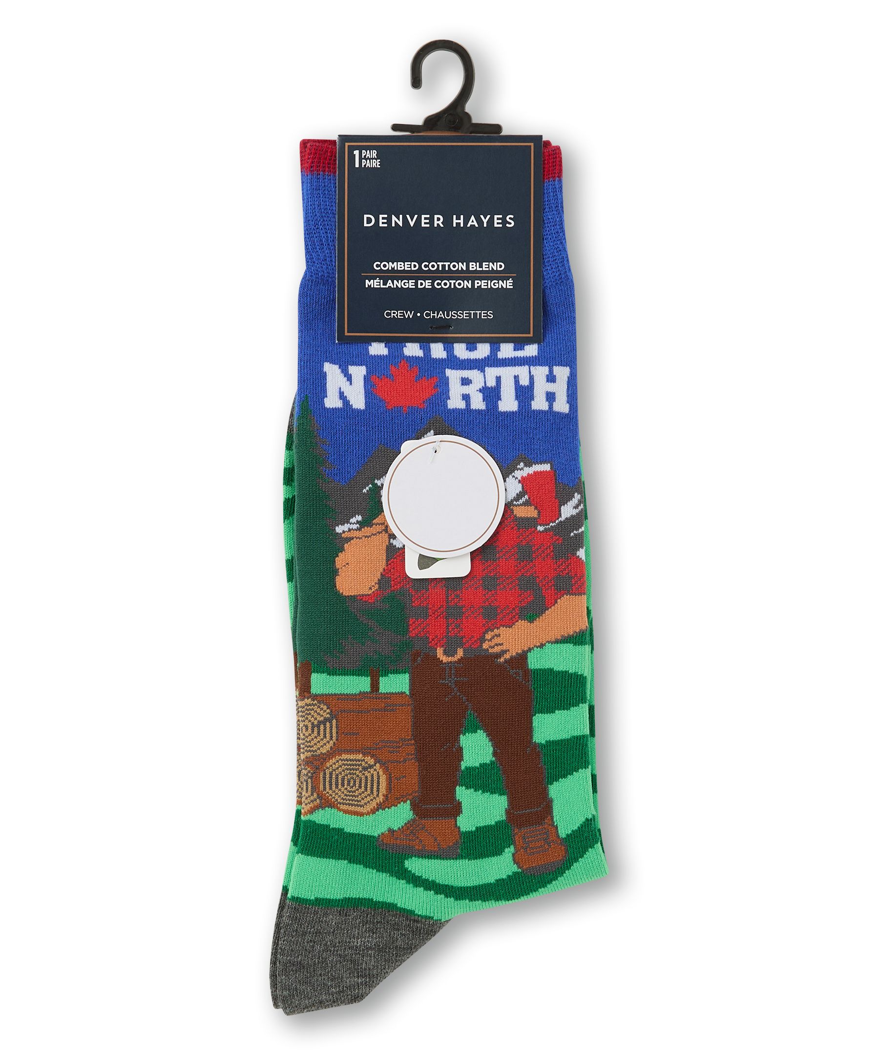 Chaussettes décontractées à motif fantaisie Canadiana pour hommes, Denver Hayes