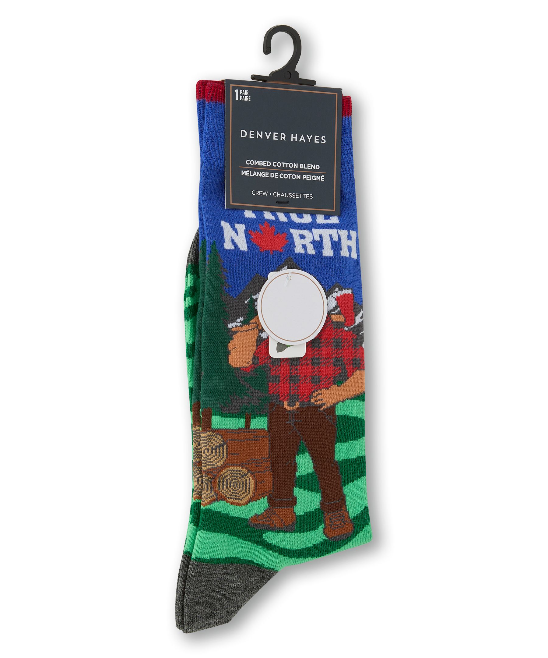 Chaussettes décontractées à motif fantaisie Canadiana pour hommes, Denver Hayes