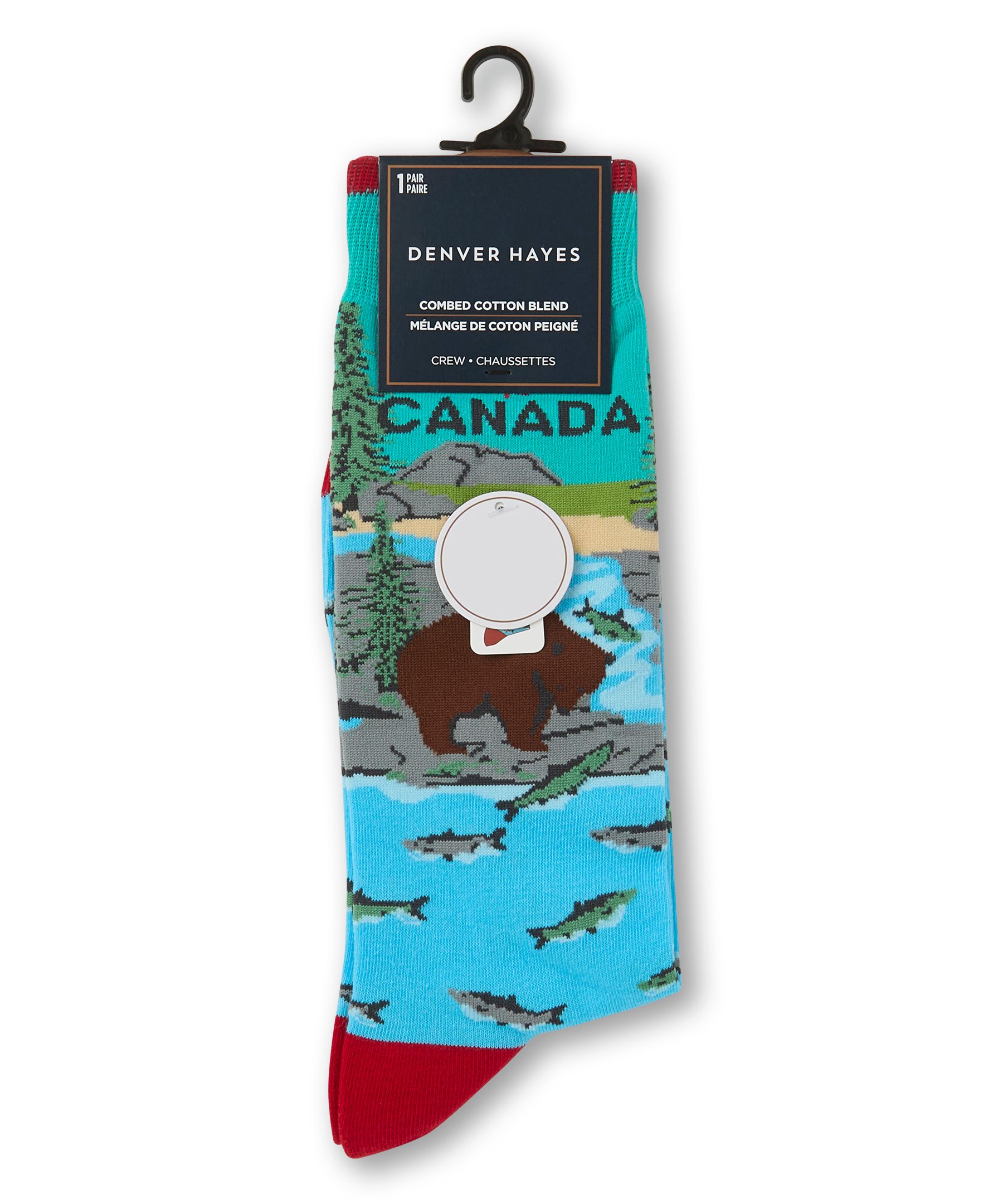 Chaussettes décontractées à motif fantaisie Canadiana pour hommes, Denver Hayes
