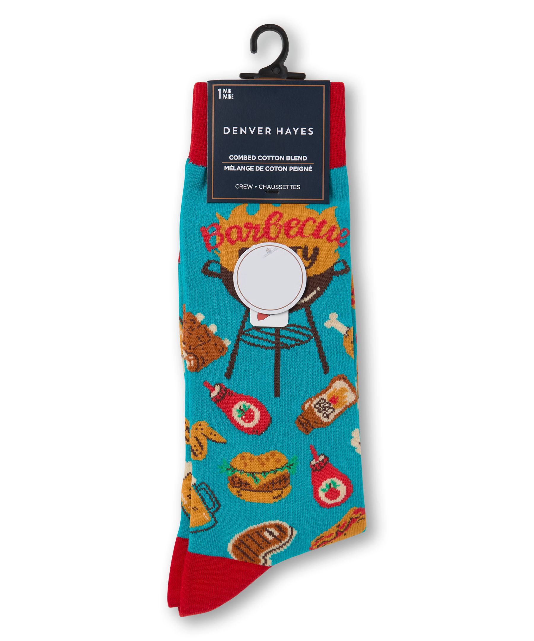 Chaussettes décontractées à motif fantaisie d’alimentation pour hommes, Denver Hayes