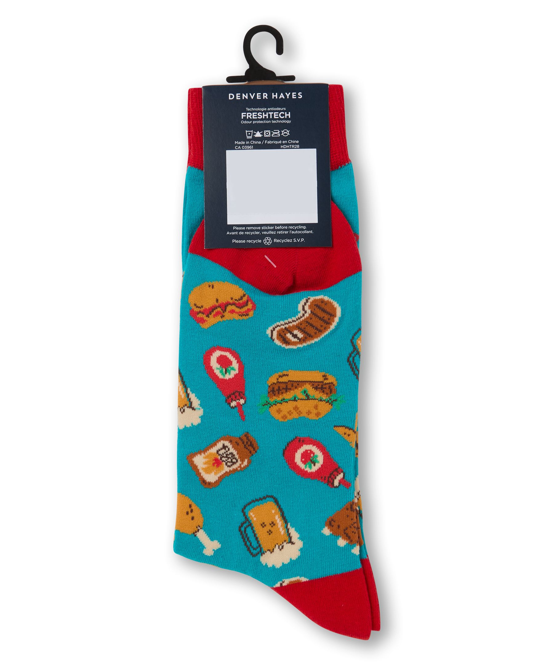 Chaussettes décontractées à motif fantaisie d’alimentation pour hommes, Denver Hayes