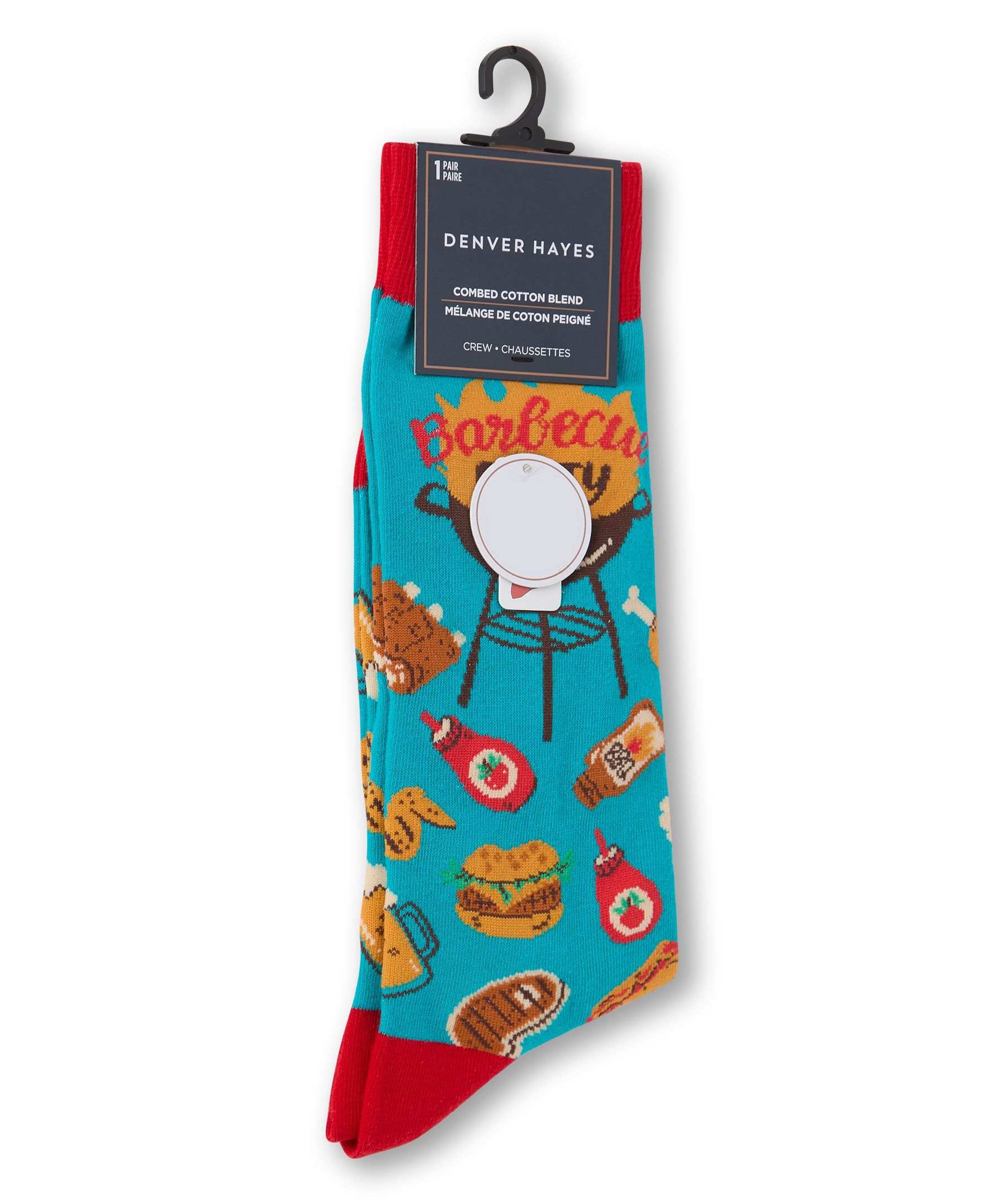 Chaussettes décontractées à motif fantaisie d’alimentation pour hommes, Denver Hayes