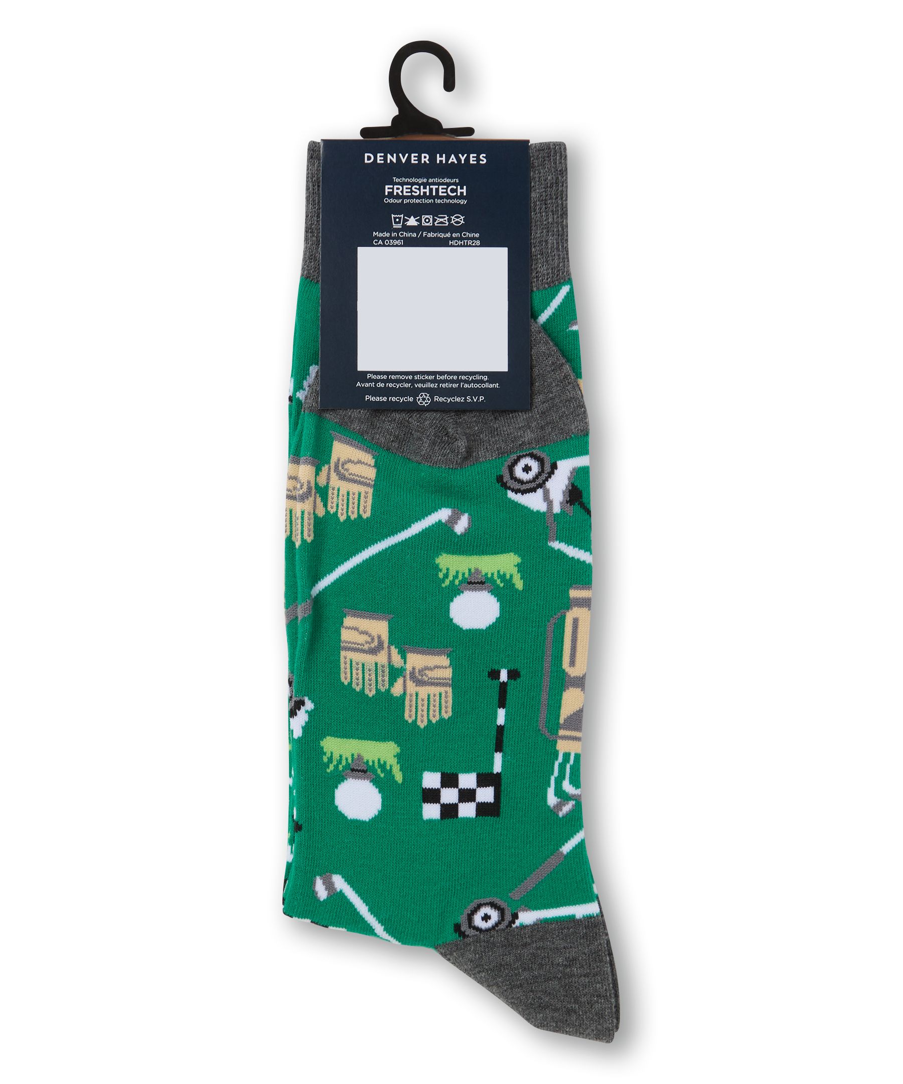 Chaussettes décontractées à motif fantaisie de sport pour hommes, Denver Hayes
