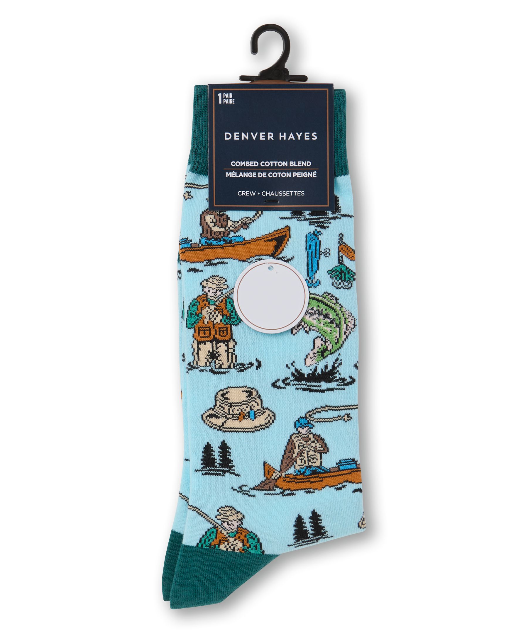 Chaussettes décontractées à motif fantaisie de sport pour hommes, Denver Hayes