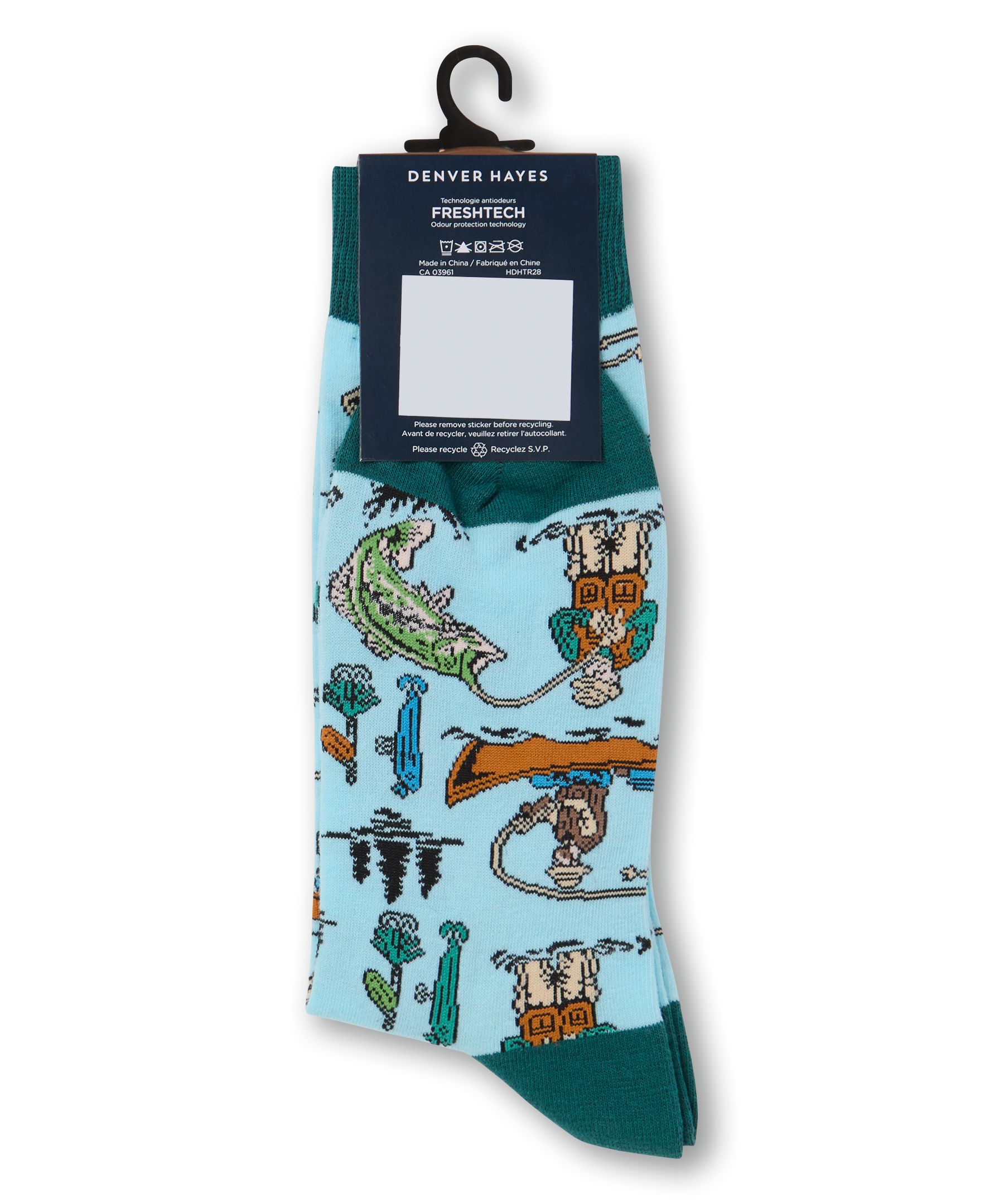 Chaussettes décontractées à motif fantaisie de sport pour hommes, Denver Hayes