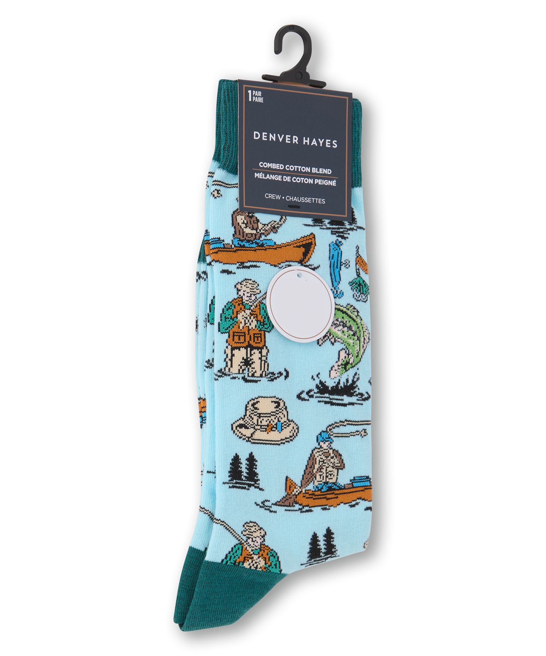 Chaussettes décontractées à motif fantaisie de sport pour hommes, Denver Hayes