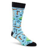 Chaussettes décontractées à motif fantaisie de sport pour hommes, Denver Hayes Front_Angled_Right