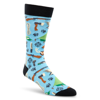 Chaussettes décontractées à motif fantaisie de sport pour hommes, Denver Hayes Front_Angled_Right