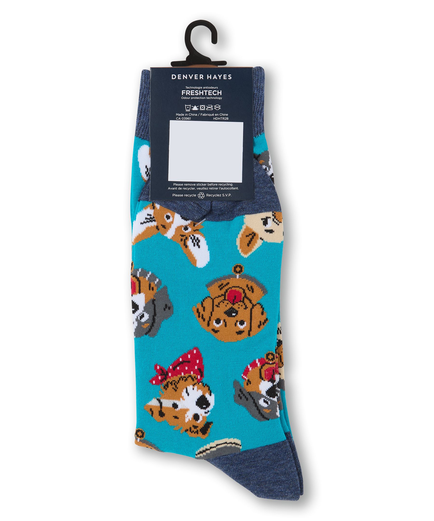 Chaussettes décontractées à motif fantaisie d'animaux pour hommes, Denver Hayes