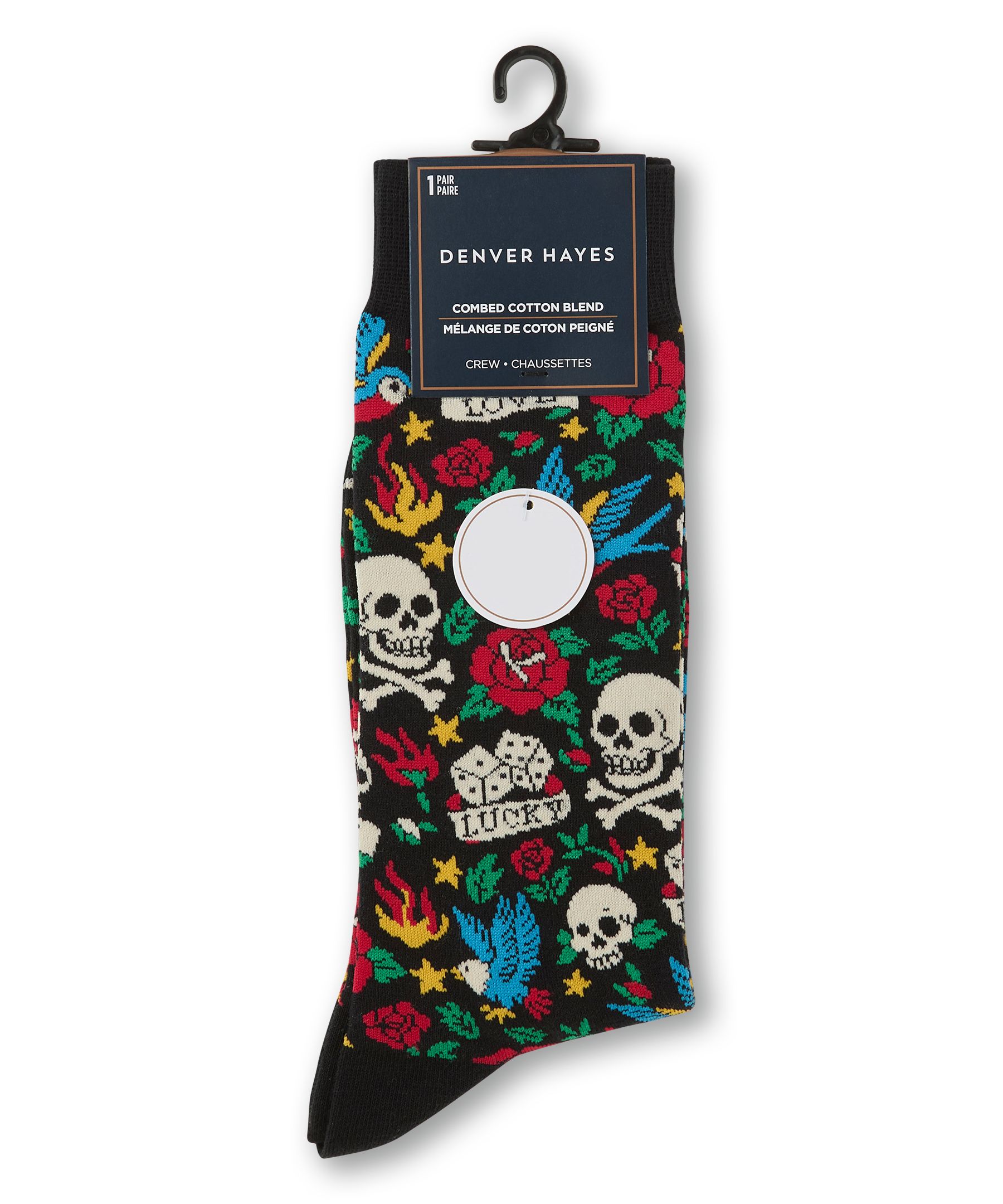 Chaussettes décontractées à motif fantaisie pour hommes, Denver Hayes