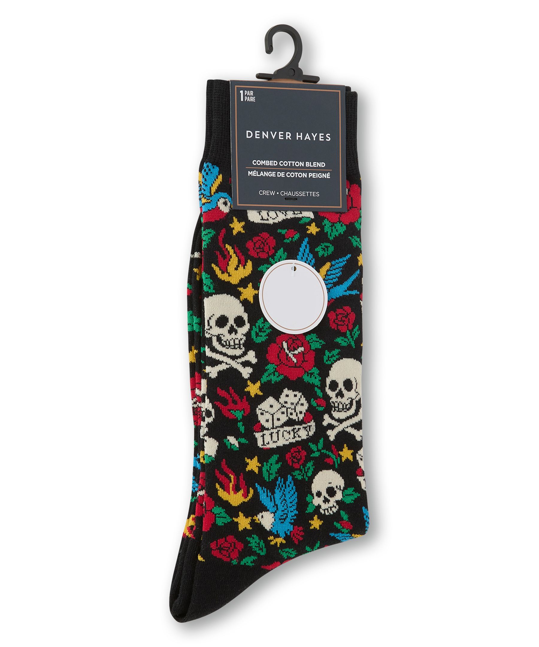 Chaussettes décontractées à motif fantaisie pour hommes, Denver Hayes