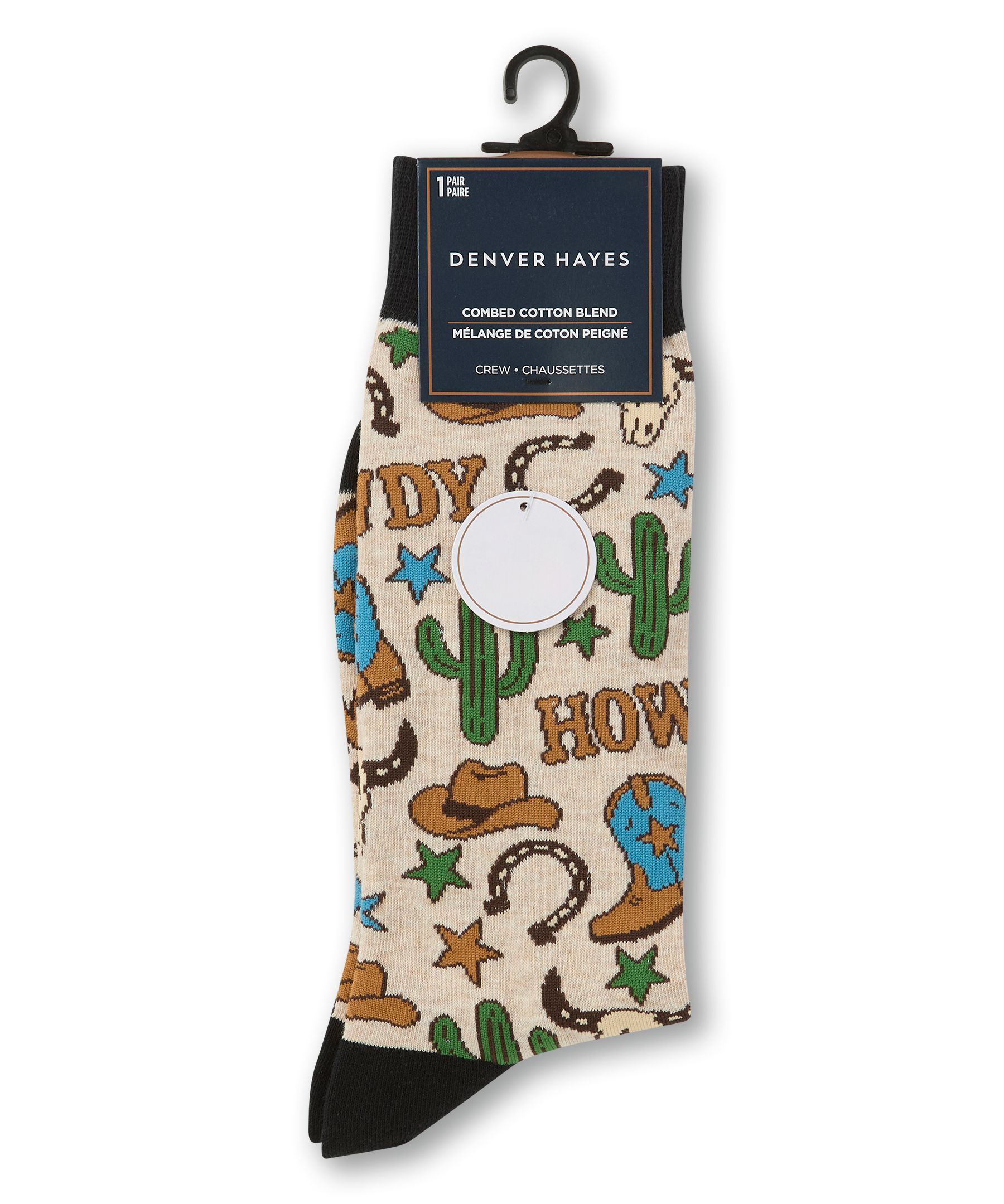 Chaussettes décontractées à motif fantaisie pour hommes, Denver Hayes