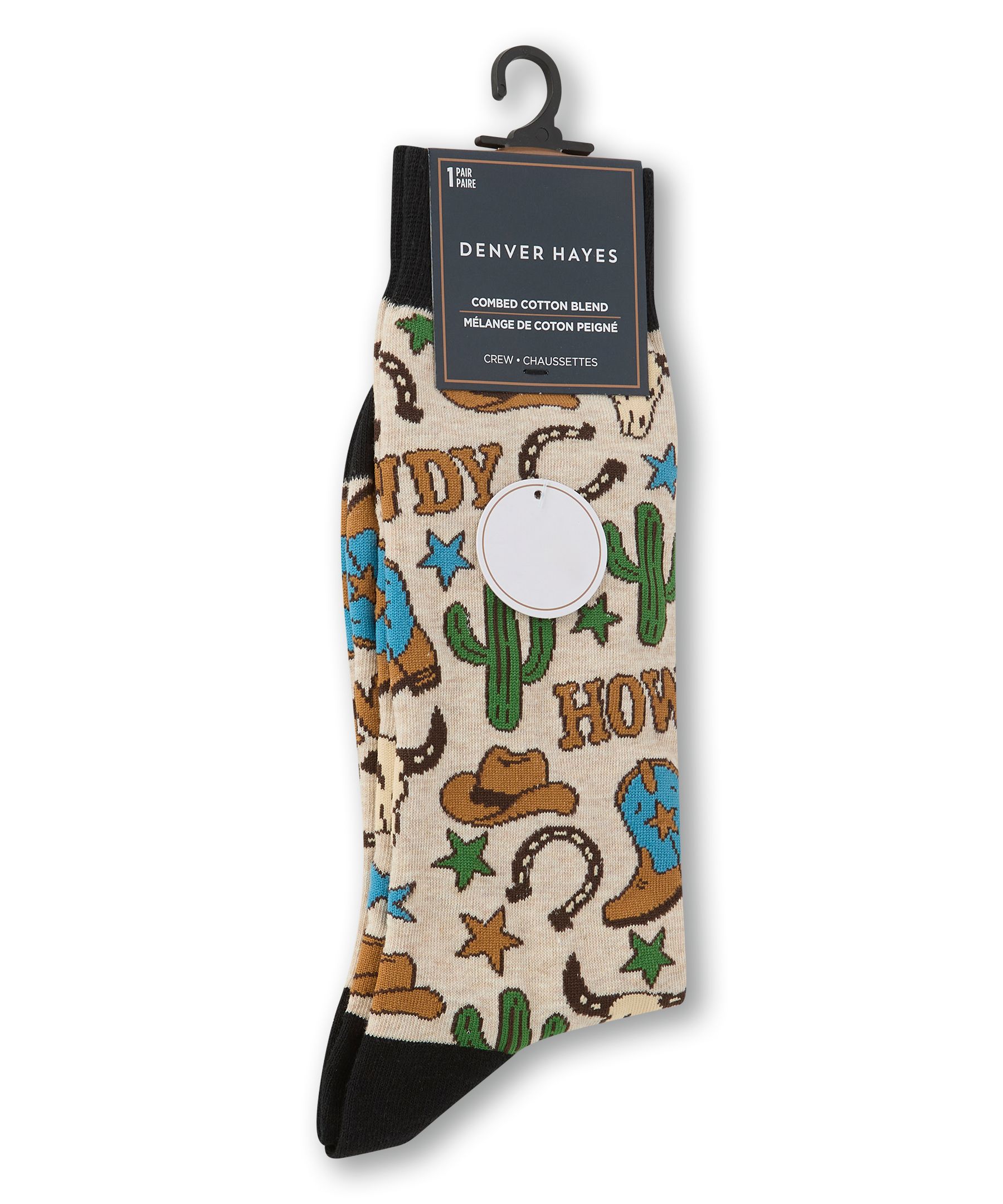 Chaussettes décontractées à motif fantaisie pour hommes, Denver Hayes
