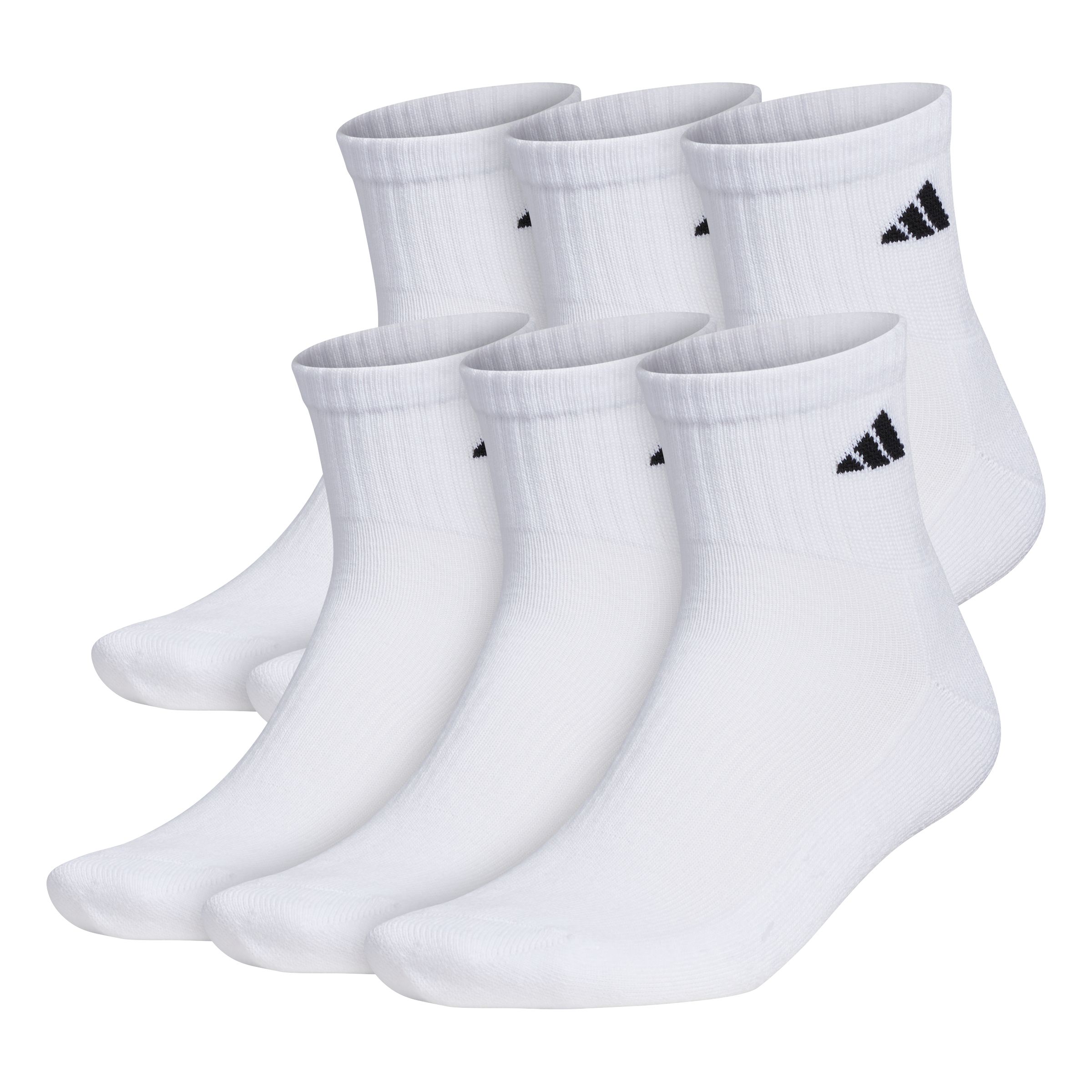 adidas Athletic Cushioned Quarter Crew Socks, 6 Pack