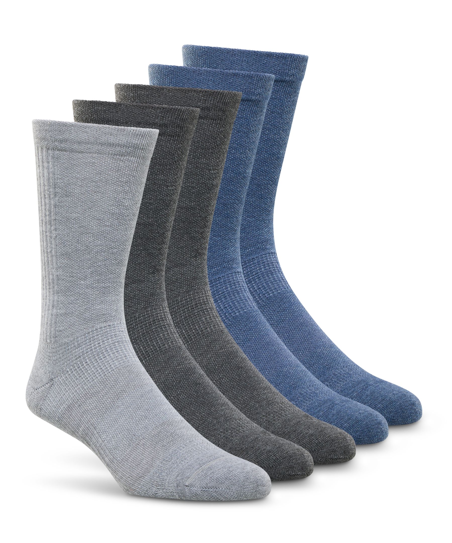 Mi-chaussettes décontractées pour hommes, Better Fit, Denver Hayes, paquet de 5&nbsp;paires