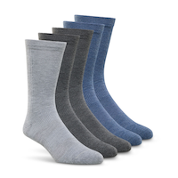 Denver Hayes Men's 5-Pack Better Fit Crew Socks Front_Angled_Right