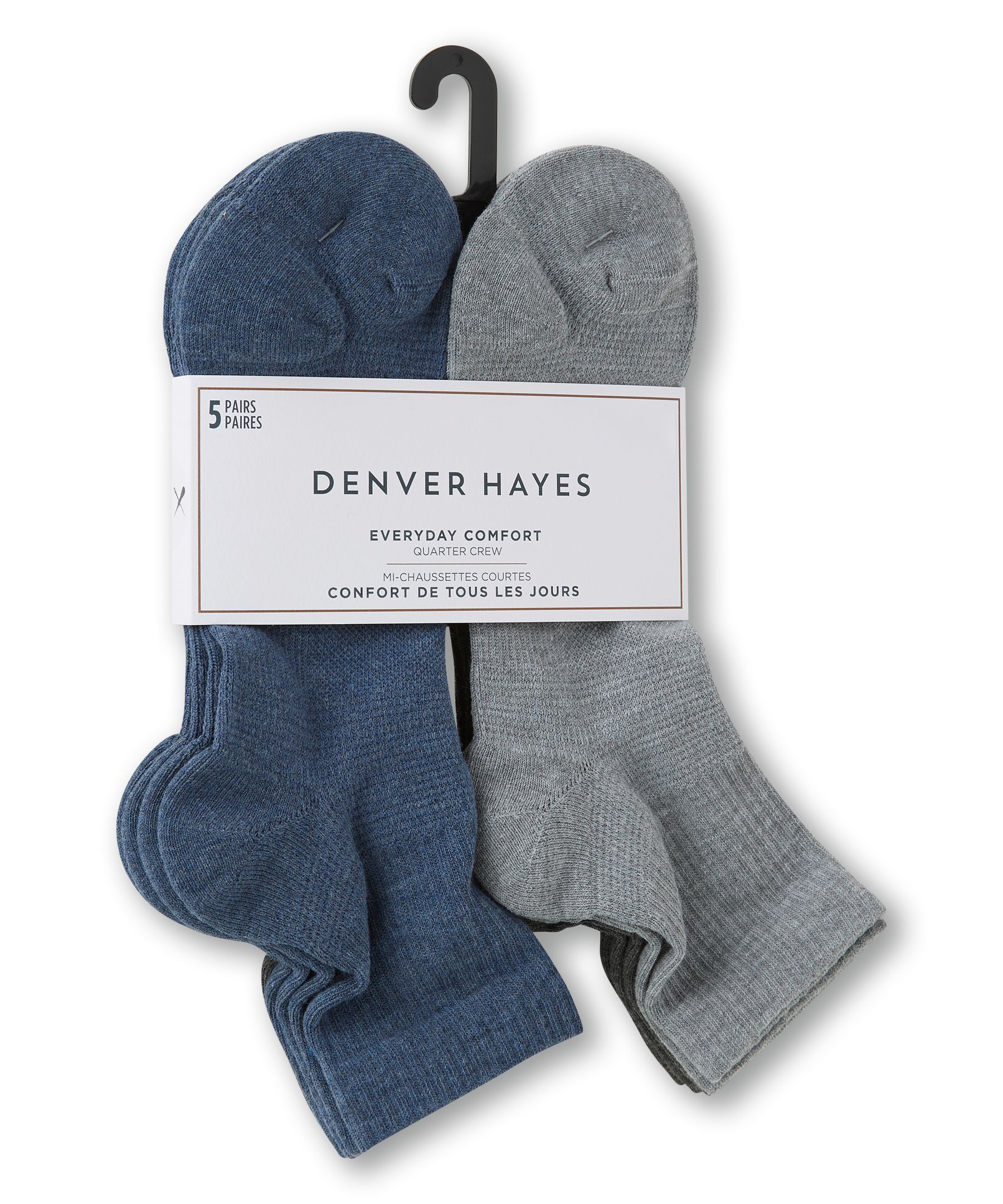 Mi-chaussettes pour hommes, Better Fit, Denver Hayes, paquet de 5 paires