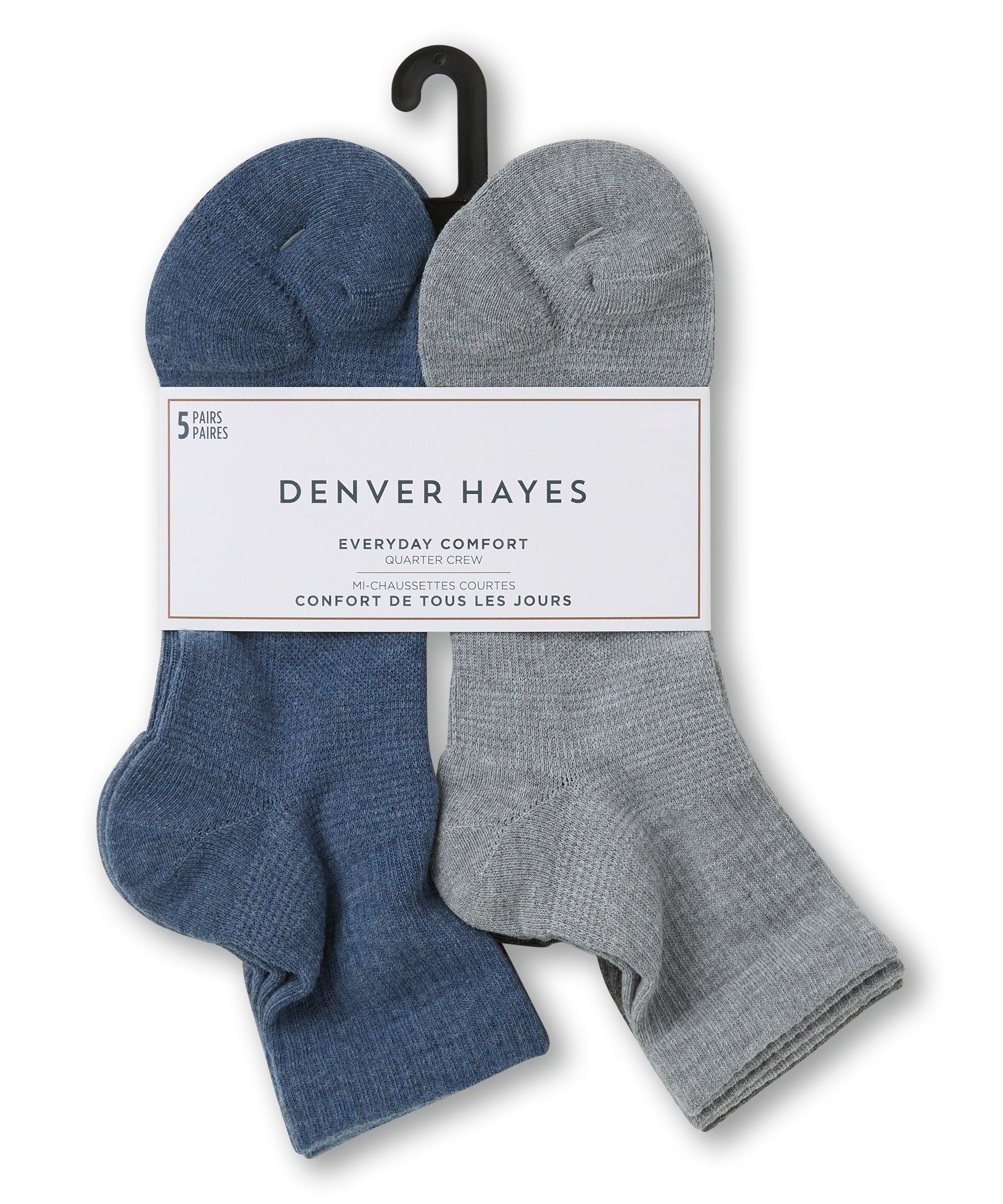 Mi-chaussettes pour hommes, Better Fit, Denver Hayes, paquet de 5 paires